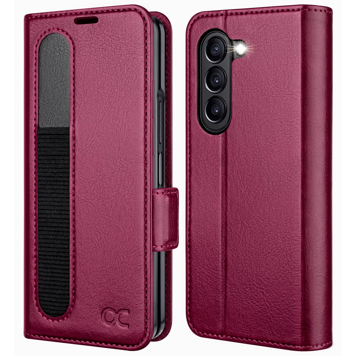 Samsung Galaxy Z Fold 5 5G Wallet Case with S Pen Holder, PU Leather Flip Folio Case with Card Slots RFID Blocking Kickstand Phone Case 7.6 Inch for Z Fold5 (2023) - Burgundy
