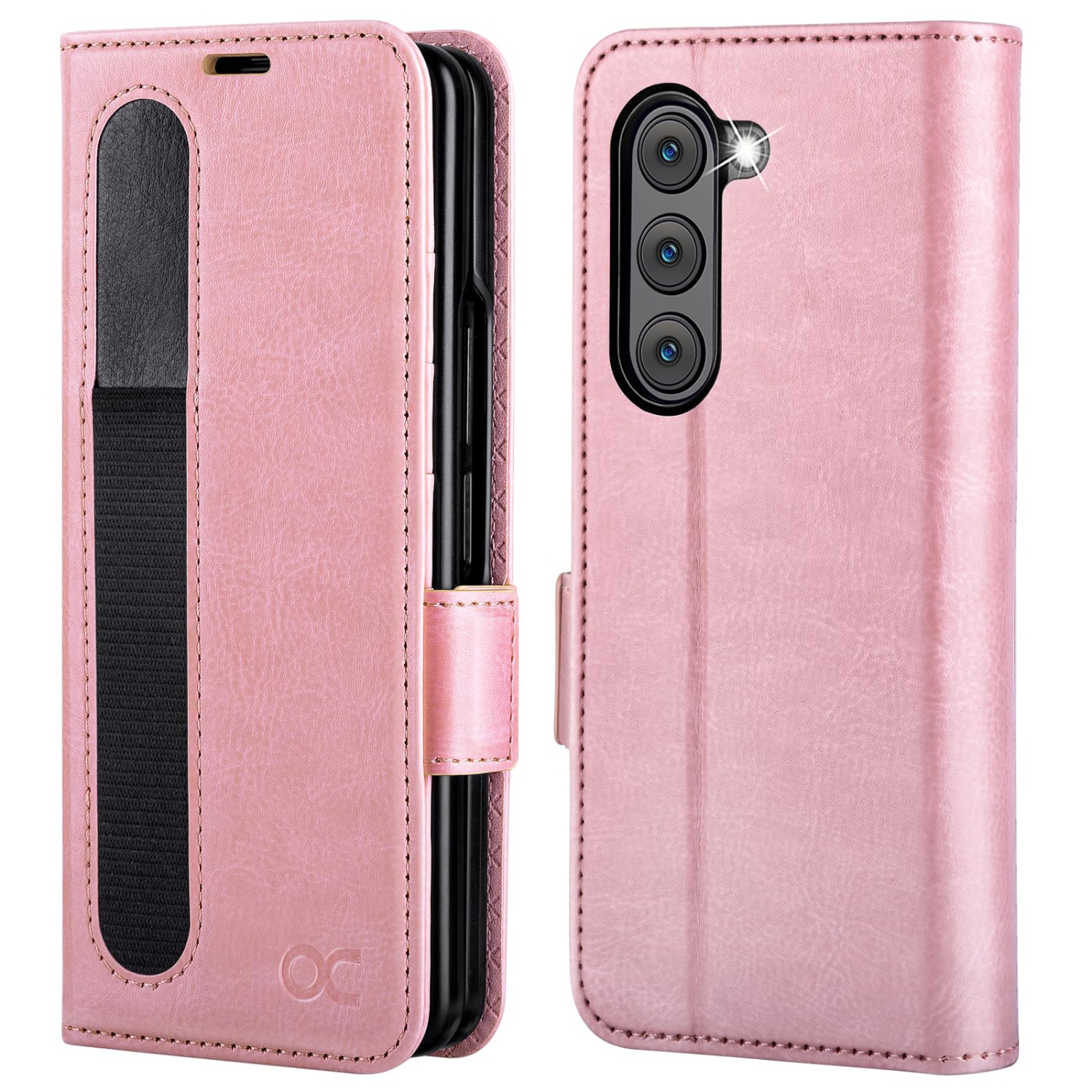 Samsung Galaxy Z Fold 5 5G Wallet Case with S Pen Holder, PU Leather Flip Folio Case with Card Slots RFID Blocking Kickstand Phone Case 7.6 Inch for Z Fold5 (2023) - Pink