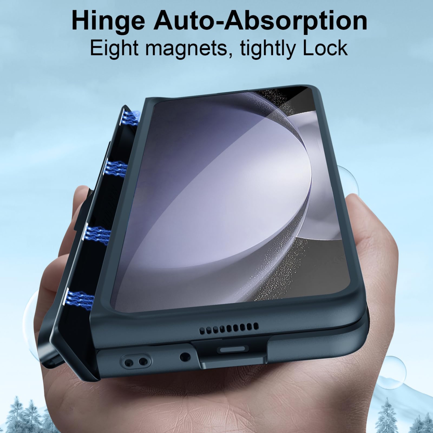 Étui pour Galaxy Z Fold 5 de Samsung avec support magnétique pour stylet S Pen Protection et protecteur d'écran intégré, protecteur d'appareil photo