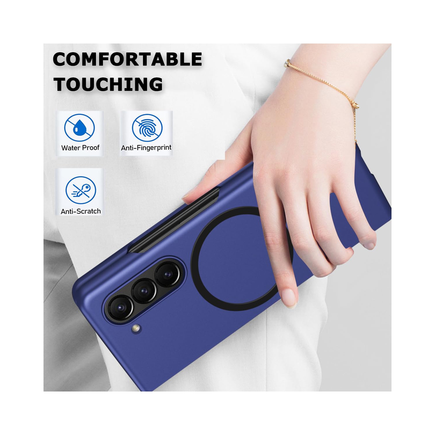 Étui pour Galaxy Z Fold 5 de Samsung compatible avec MagSafe, étui protecteur antichoc ultramince pour étui de téléphone Galaxy Z Fold 5, étui mince