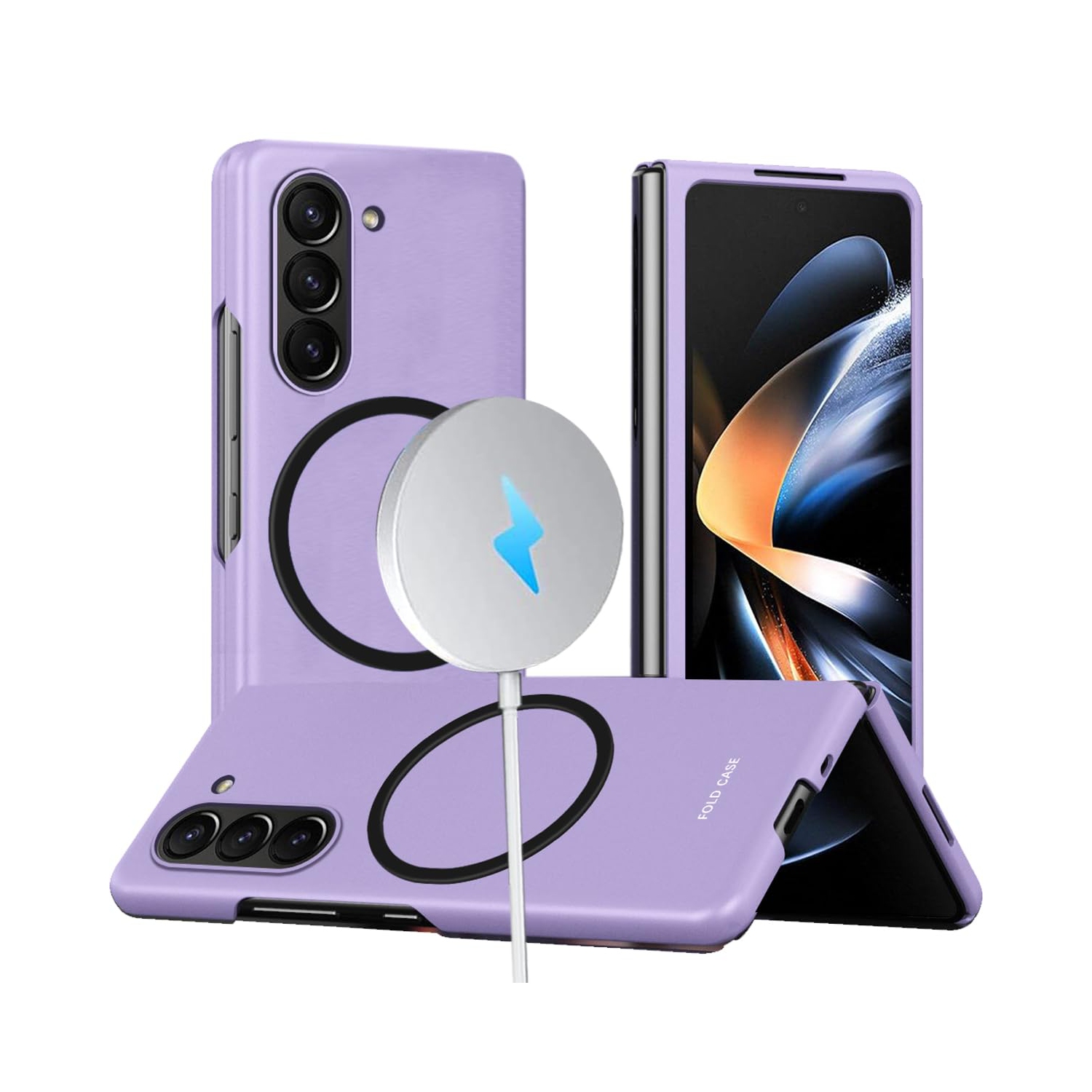 Samsung Galaxy Z Fold 5 Case Magnetic Wireless Charging,Ultra Slim & Lightweight Protective Case for Samsung Z Fold 5 Phone Case Thin,Samsung Galaxy Fold 5 Phone Case