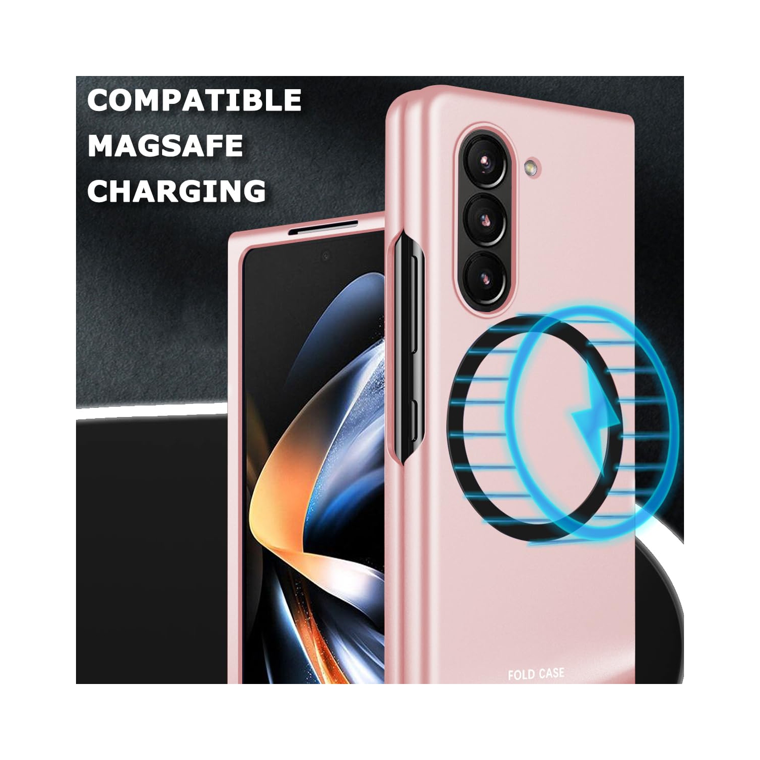 Étui de chargement sans fil pour Galaxy Z Fold 5 de Samsung, compatible avec les étuis de chargement sans fil MagSafe Fold 5 pour Galaxy Z Fold 5