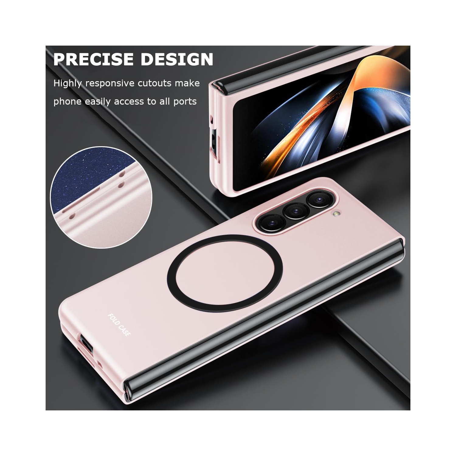 Étui de chargement sans fil pour Galaxy Z Fold 5 de Samsung, compatible avec les étuis de chargement sans fil MagSafe Fold 5 pour Galaxy Z Fold 5