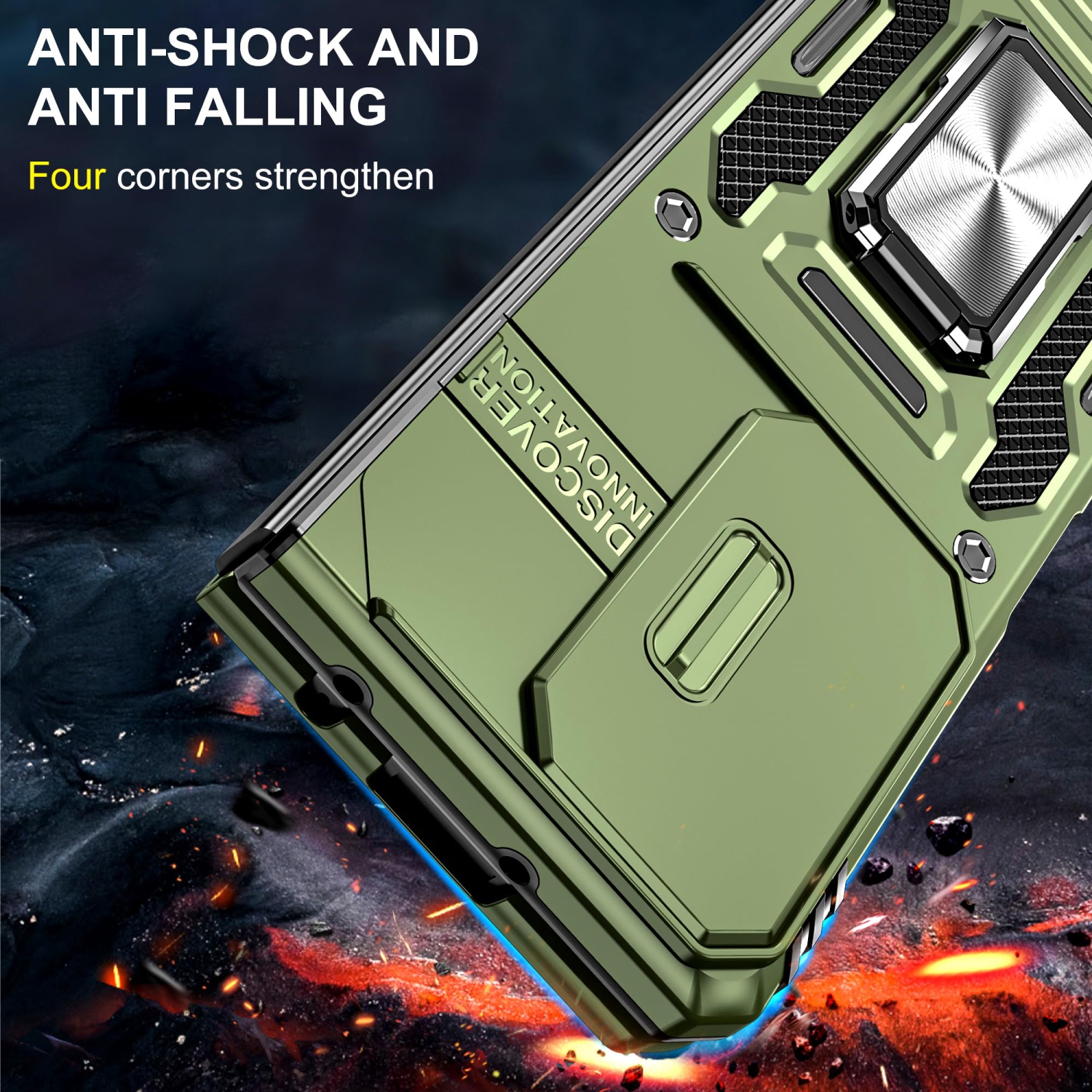 Z Fold 5 Case Shockproof Fold Z 5 Phone Case with 360°Rotate Magnetic Ring Stand for Samsung Galaxy Z Fold 5 5G 2023 - Green