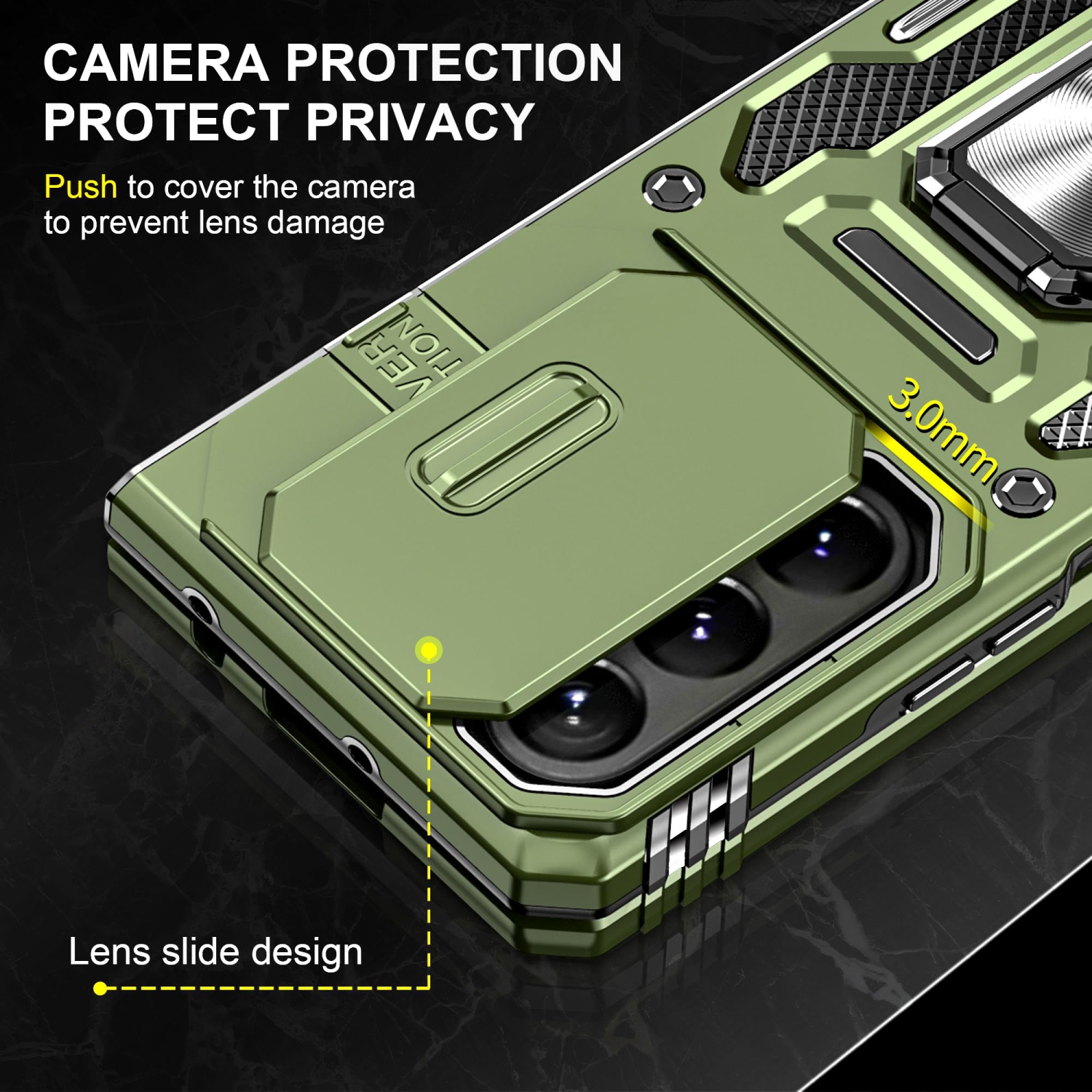 Z Fold 5 Case Shockproof Fold Z 5 Phone Case with 360°Rotate Magnetic Ring Stand for Samsung Galaxy Z Fold 5 5G 2023 - Green