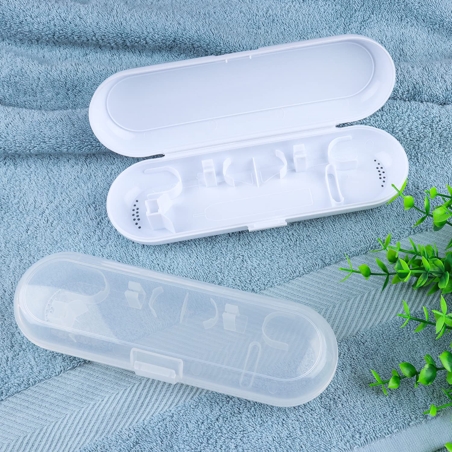 2 Pack Travel Electric Toothbrush Case, Oral-B Electric Toothbrush Holder Cover, Portable Hard Plastic Toothbrush Store Box Bag Fits Oral-B Pro 1000,