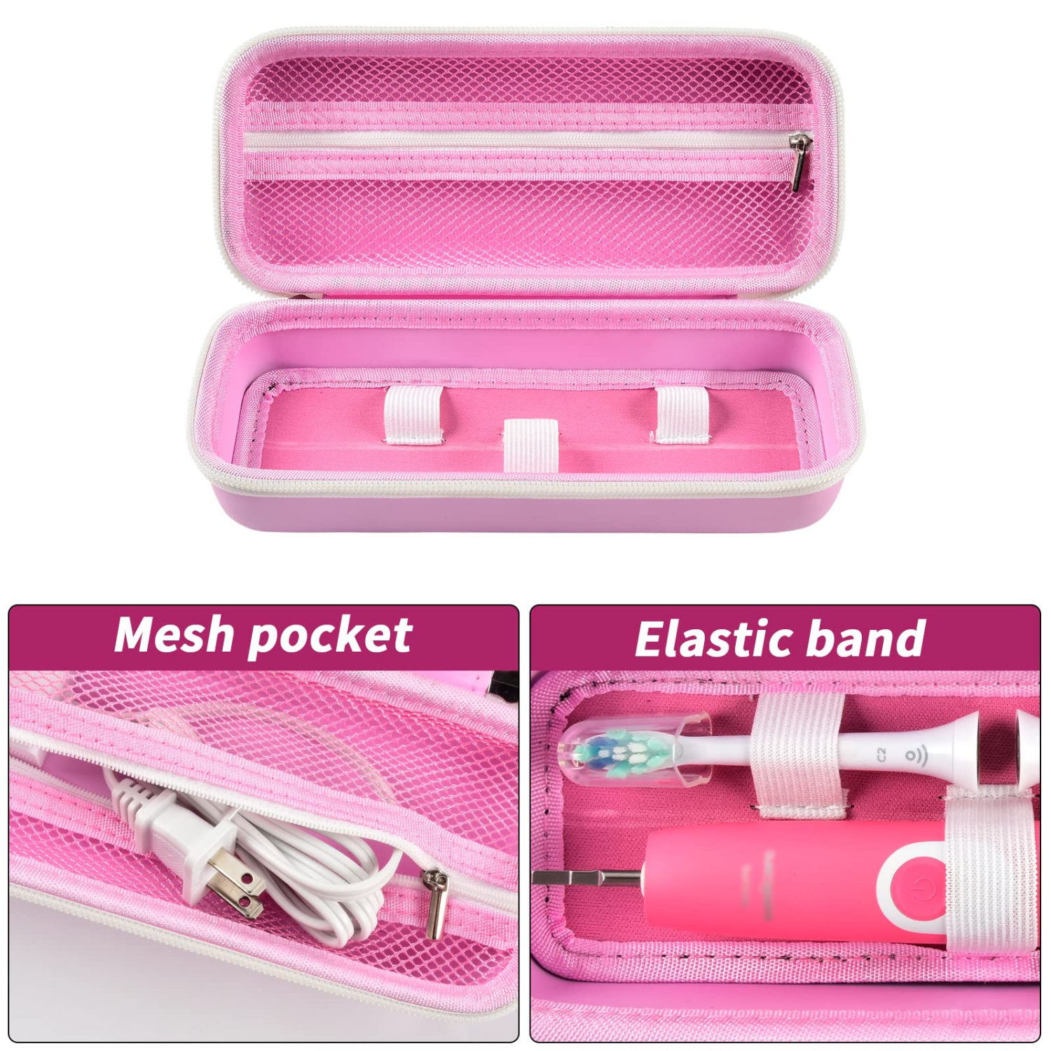 Toothbrush Travel Case Compatible with Oral-B Pro 1000, 2000, 3000, 3500, 1500/ for Philips Sonicare ProtectiveClean 4100 5100 Electric Toothbrush