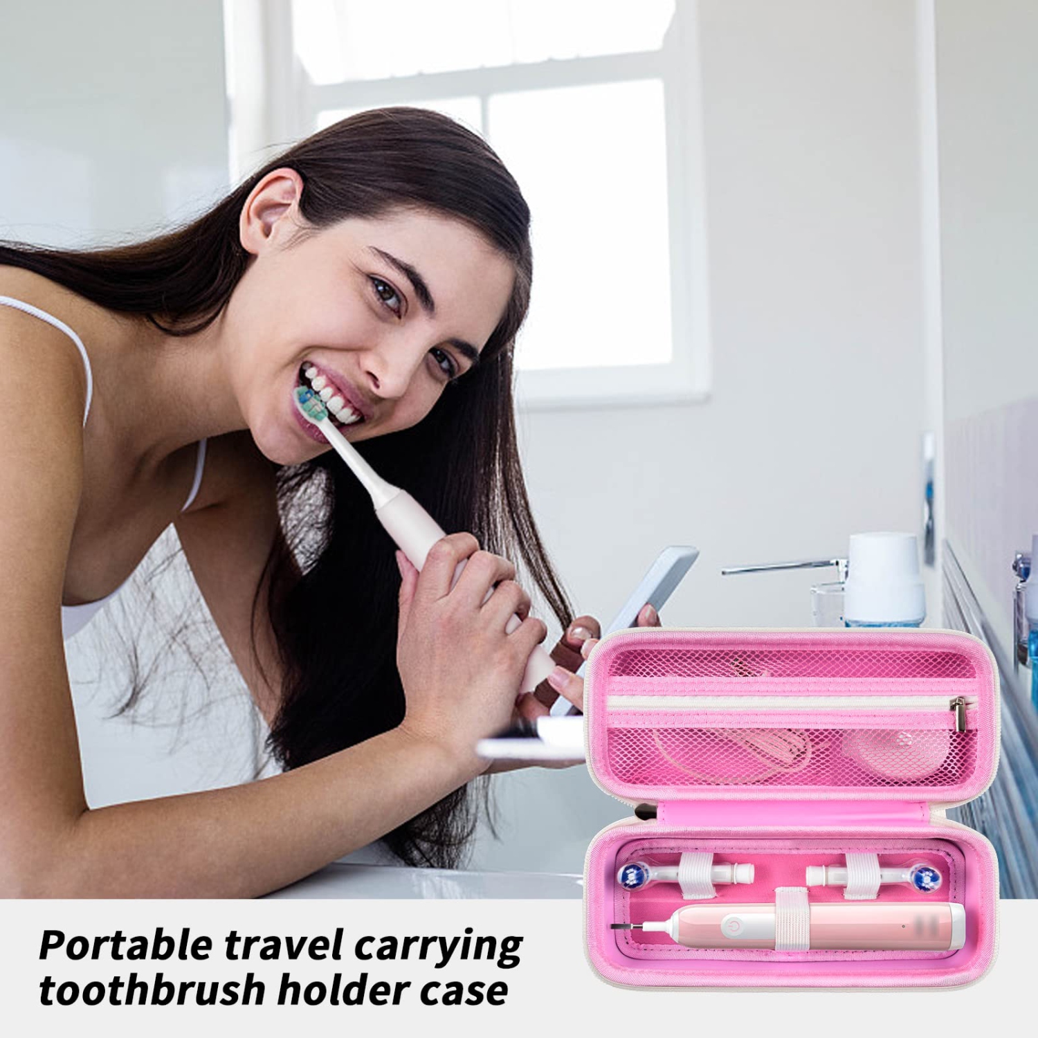 Toothbrush Travel Case Compatible with Oral-B Pro 1000, 2000, 3000, 3500, 1500/ for Philips Sonicare ProtectiveClean 4100 5100 Electric Toothbrush