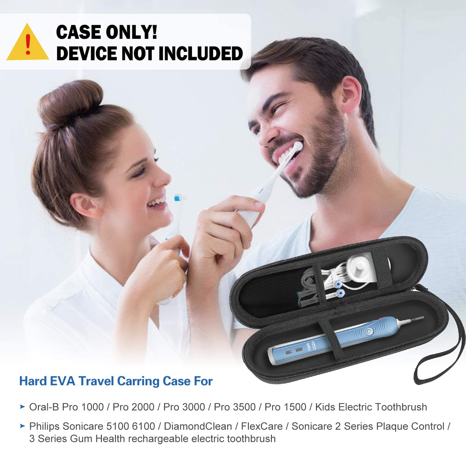 Étui de transport pour brosse à dents électrique Pro SmartSeries/IO Series/Sonicare ProtectiveClean d'Oral-B/Oral-B/Oral-B Pro, étui rigide en EVA