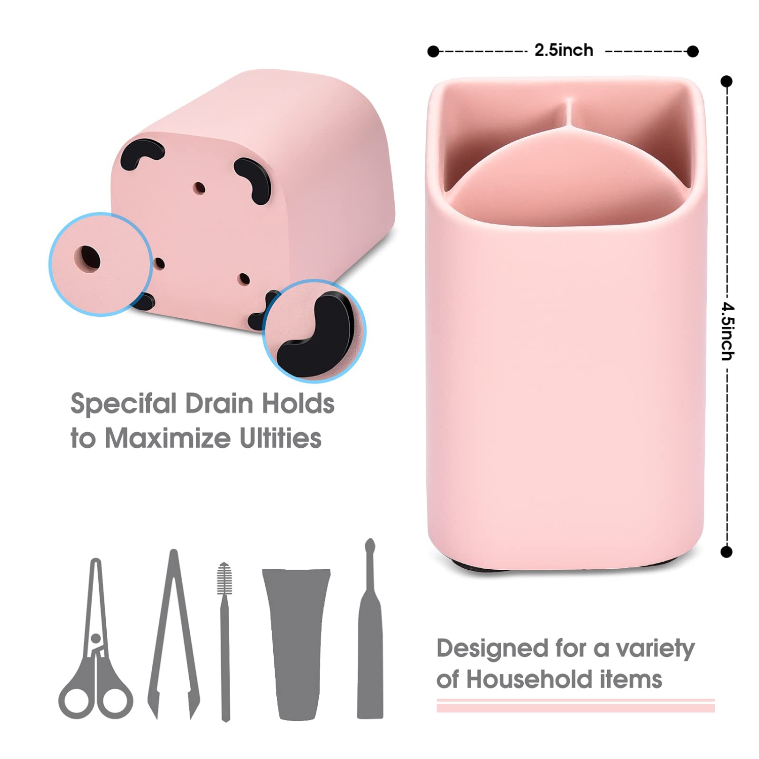 Cute Pink Toothbrush Holders for Bathrooms - Toothbrush and Toothpaste Holder - Ideal Toothbrush Organizer for Adults and Kids, Tooth Brushing Holder