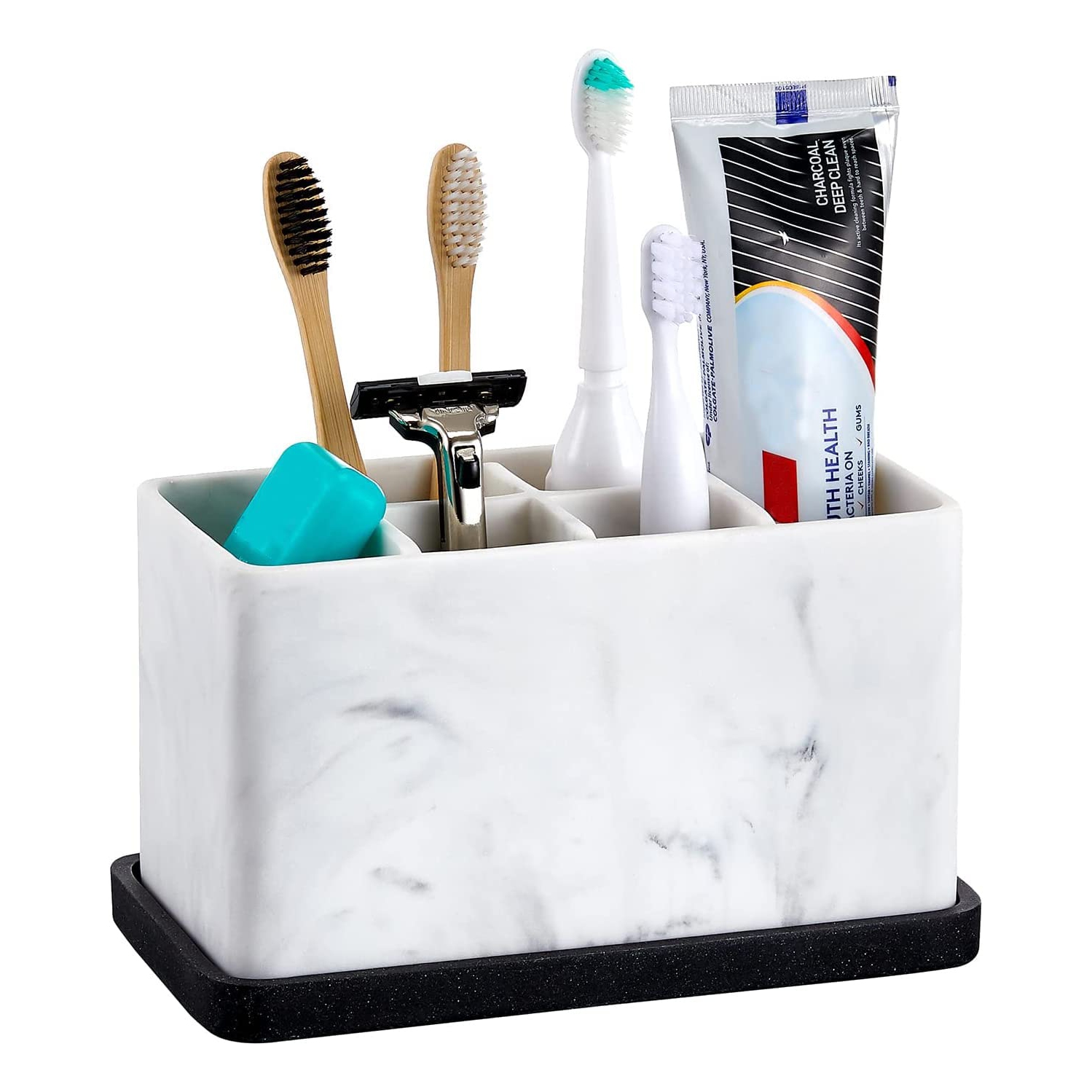 Porte-brosses à dents ZCCZ, rangement pour salle de bain porte-brosses à dents électriques, brosse à dentifrice et à maquillage, comptoir de