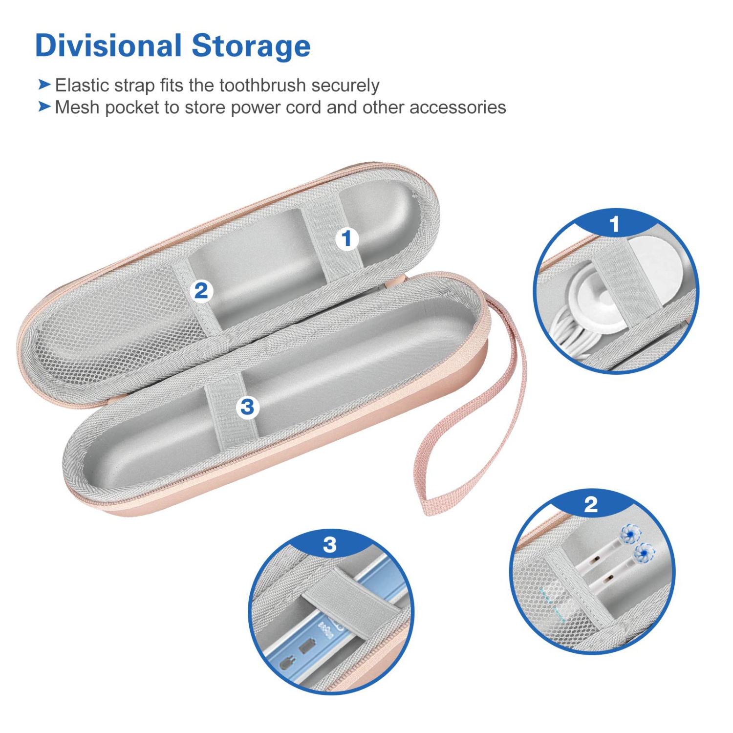 Electric Toothbrush Hard Travel Case for Oral-b Pro 1000 1500 7000 8000/ Philips Sonicare 5100 6100, Battery Toothbrush Carrying Case Holder