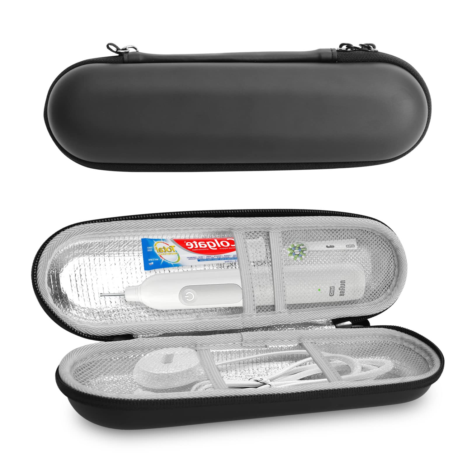 Electric Toothbrush Travel Case for Oral-B/Pro 1000 1500 5000 7000 6000 9600, Philips Sonicare 4100 6100 5100 6500 7500, Hard EVA Case Protective Cover Storage Bag