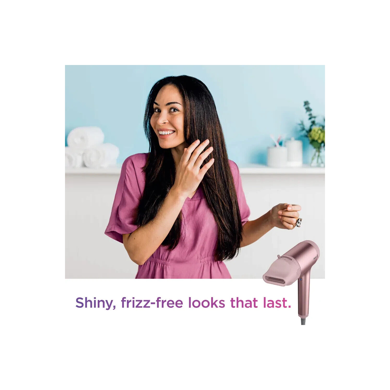Sèche-cheveux Shark HyperAIR HD102C à séchage rapide avec concentrateur IQ 2-en-1, ionique, sans chaleur, pour tous les types de cheveux, Pierre