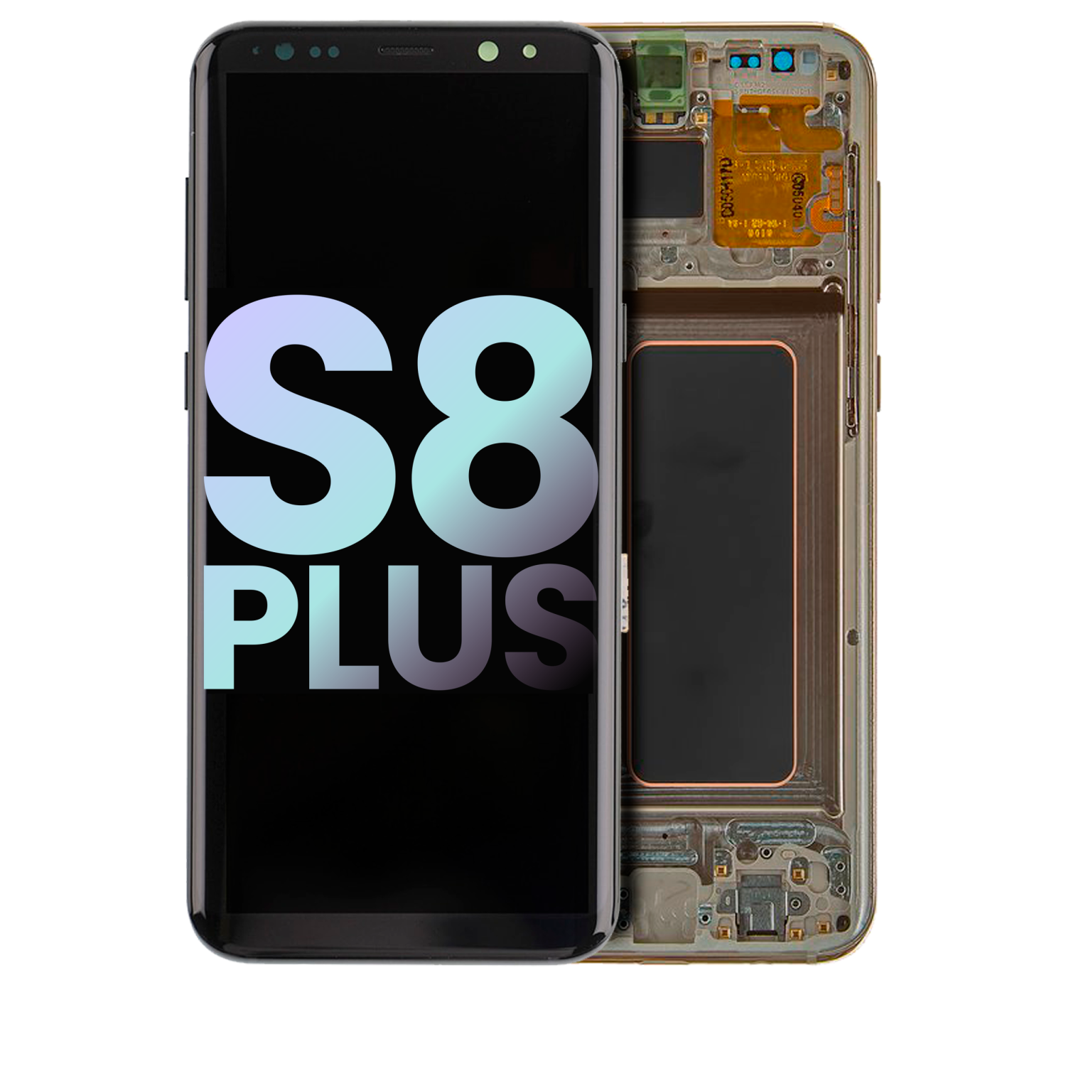 Assemblage DELO de rechange avec cadre compatible avec le Galaxy S8 plus de Samsung (érable doré)