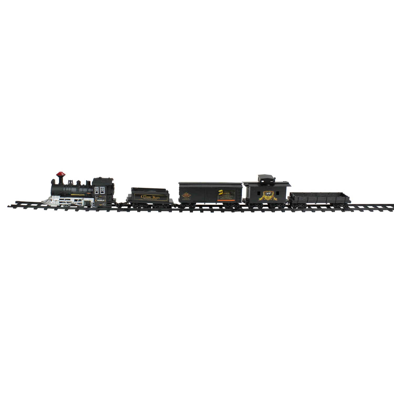 15-Piece Pre-Lit Gray Battery Operated and Animated Classic Train Set with Sound 8.75"