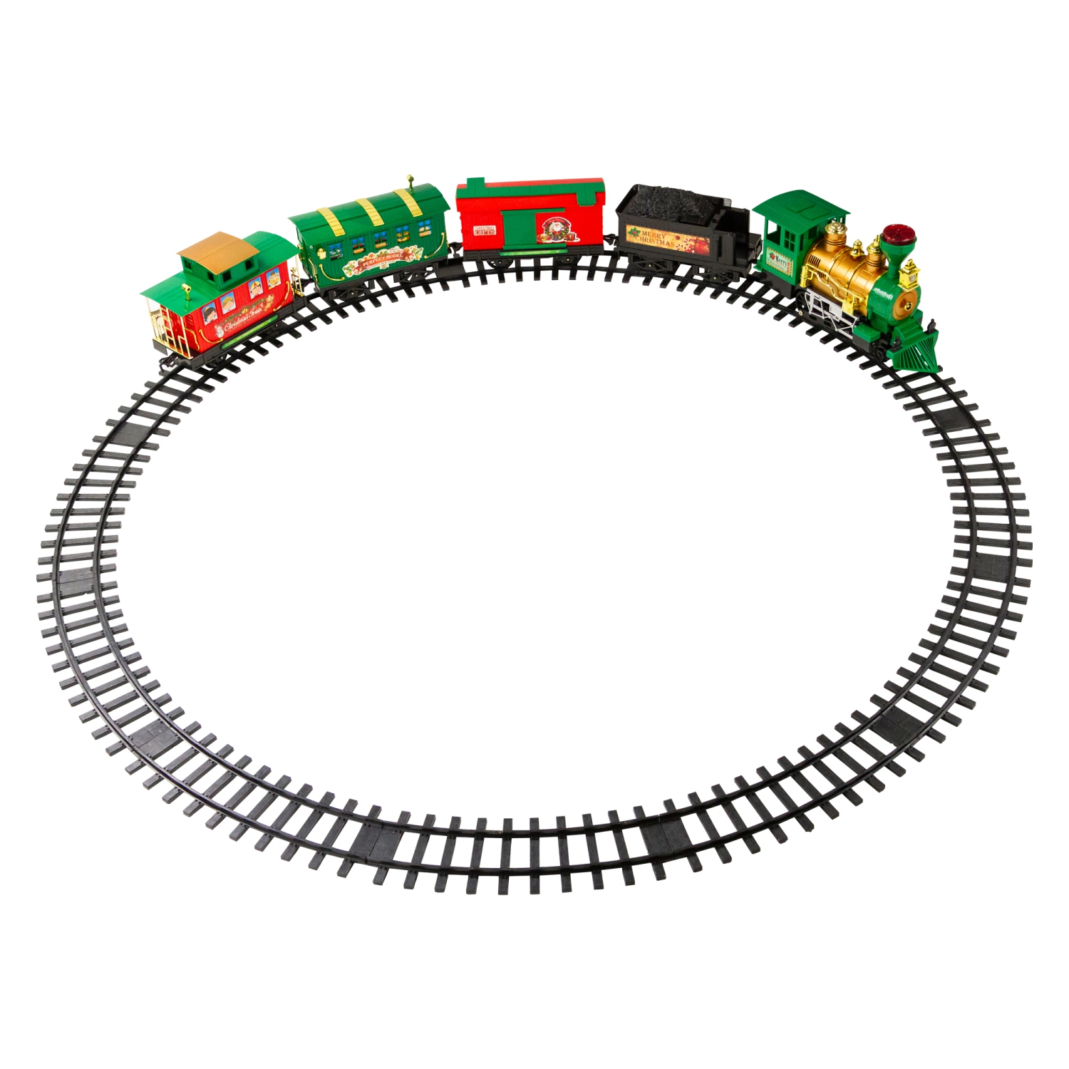 21-Piece Battery Operated Lighted & Animated Christmas Express Train Set with Sound