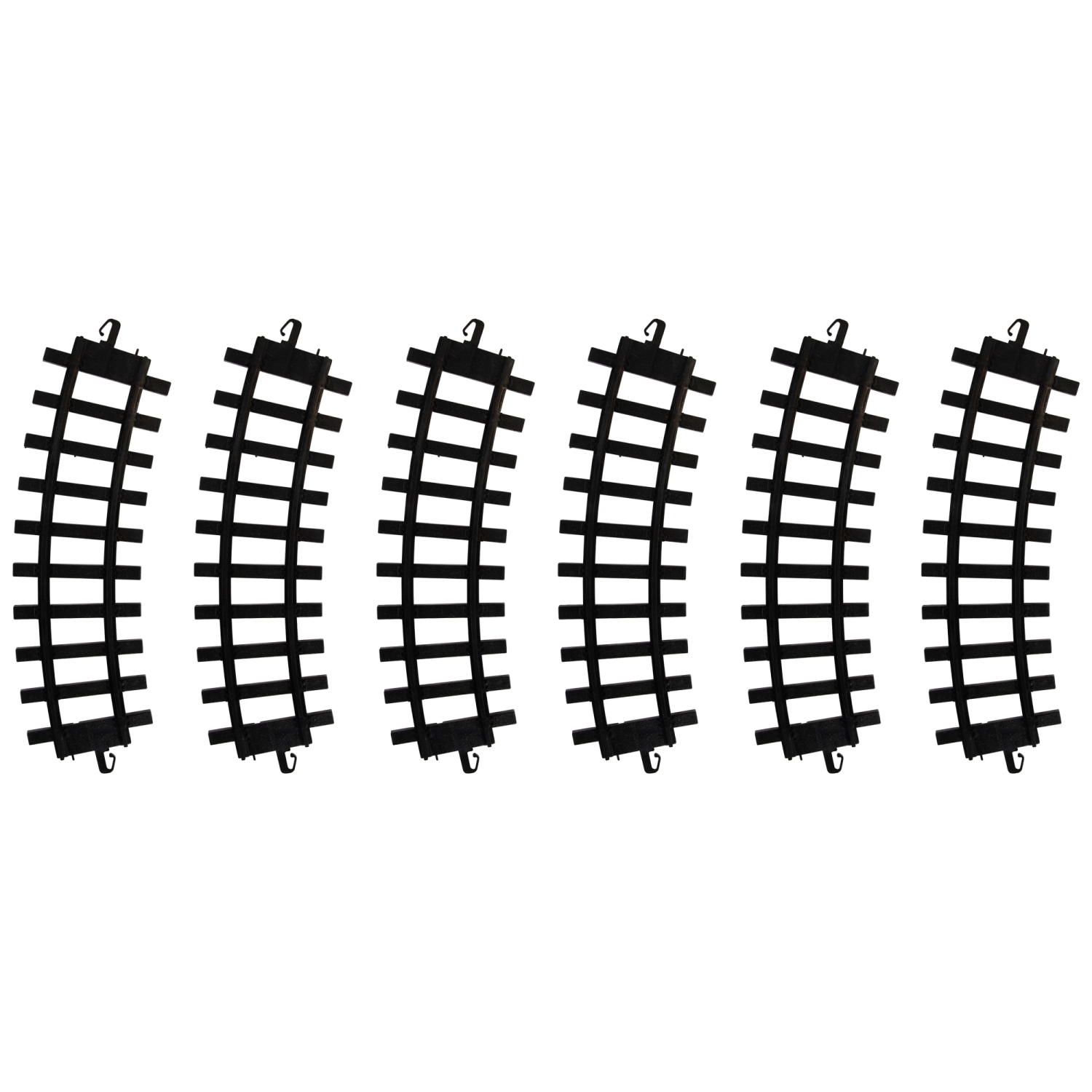 Club Pack of 12 Black Replacement Train Set Track Pieces 10"