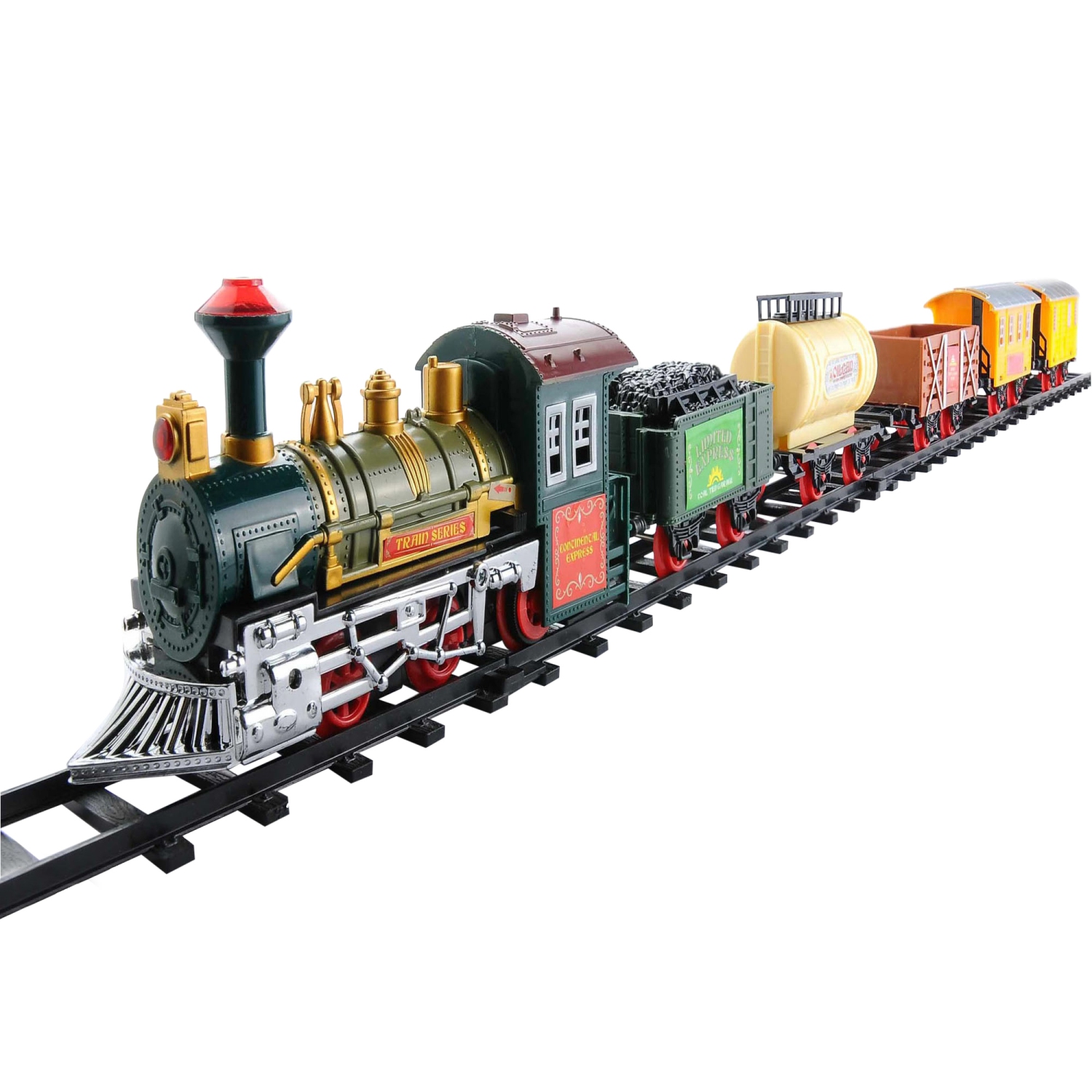 18-Piece Lighted and Animated Continental Express Train Set with Sound