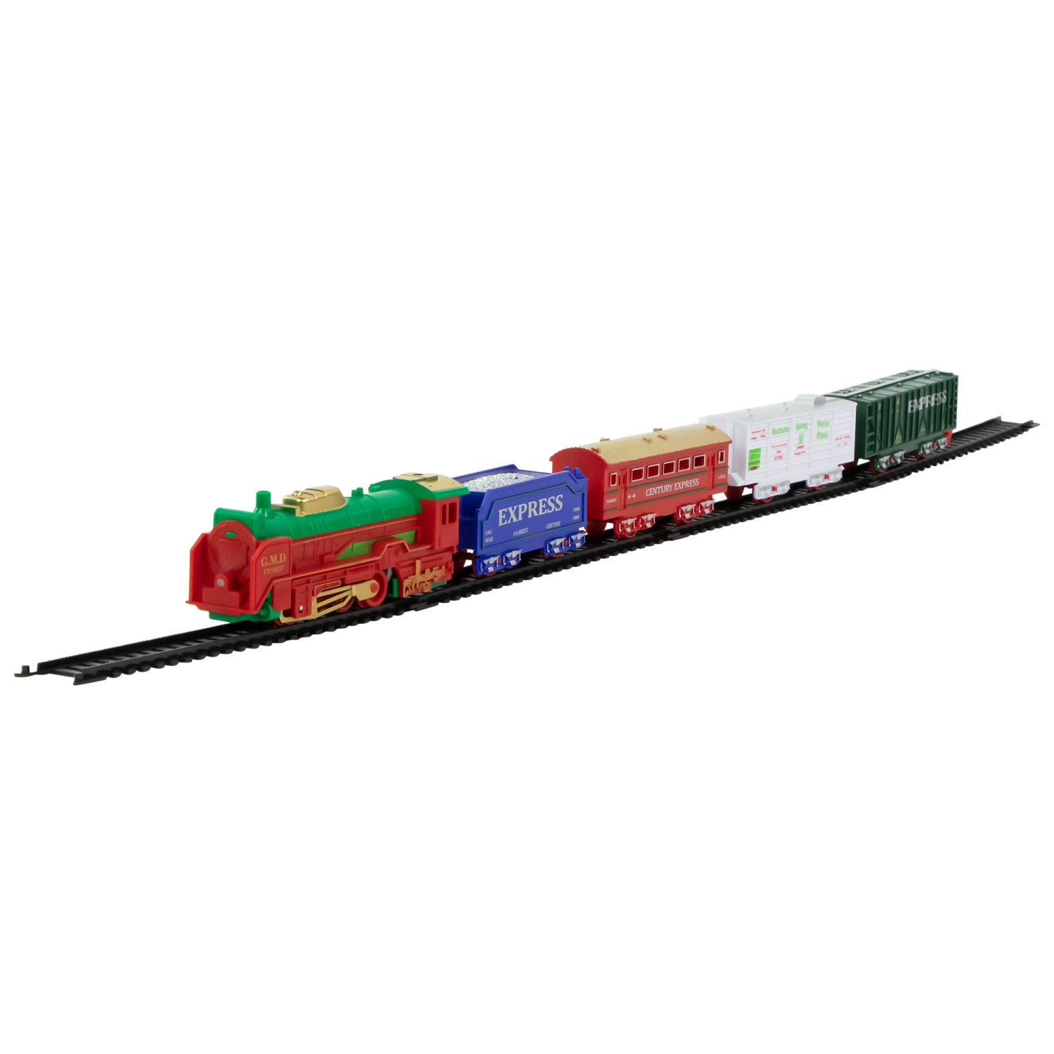 21 Pc Green and Red Battery Operated Lighted and Animated Classic Train Set