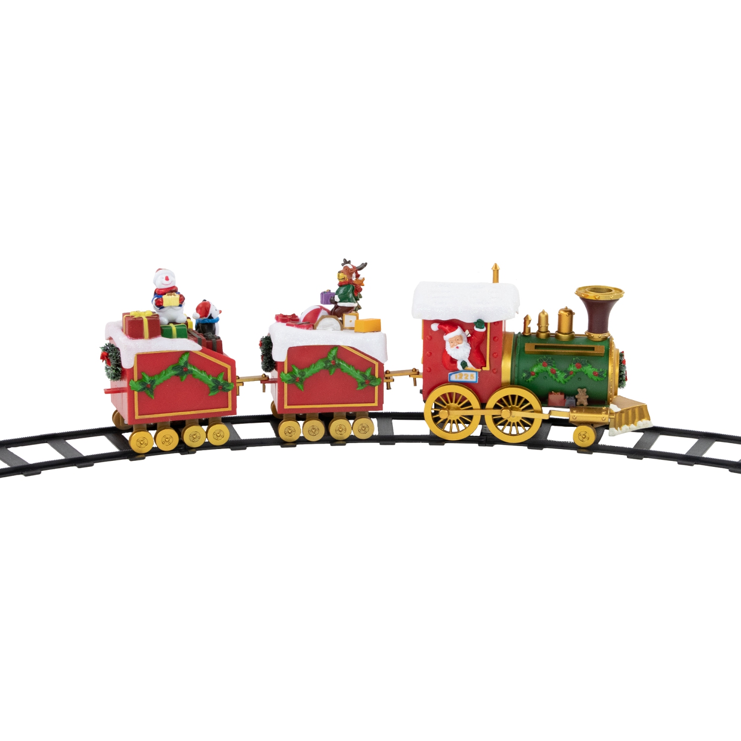 16-Piece LED Lighted Musical and Animated Christmas Village Train - 9.5"