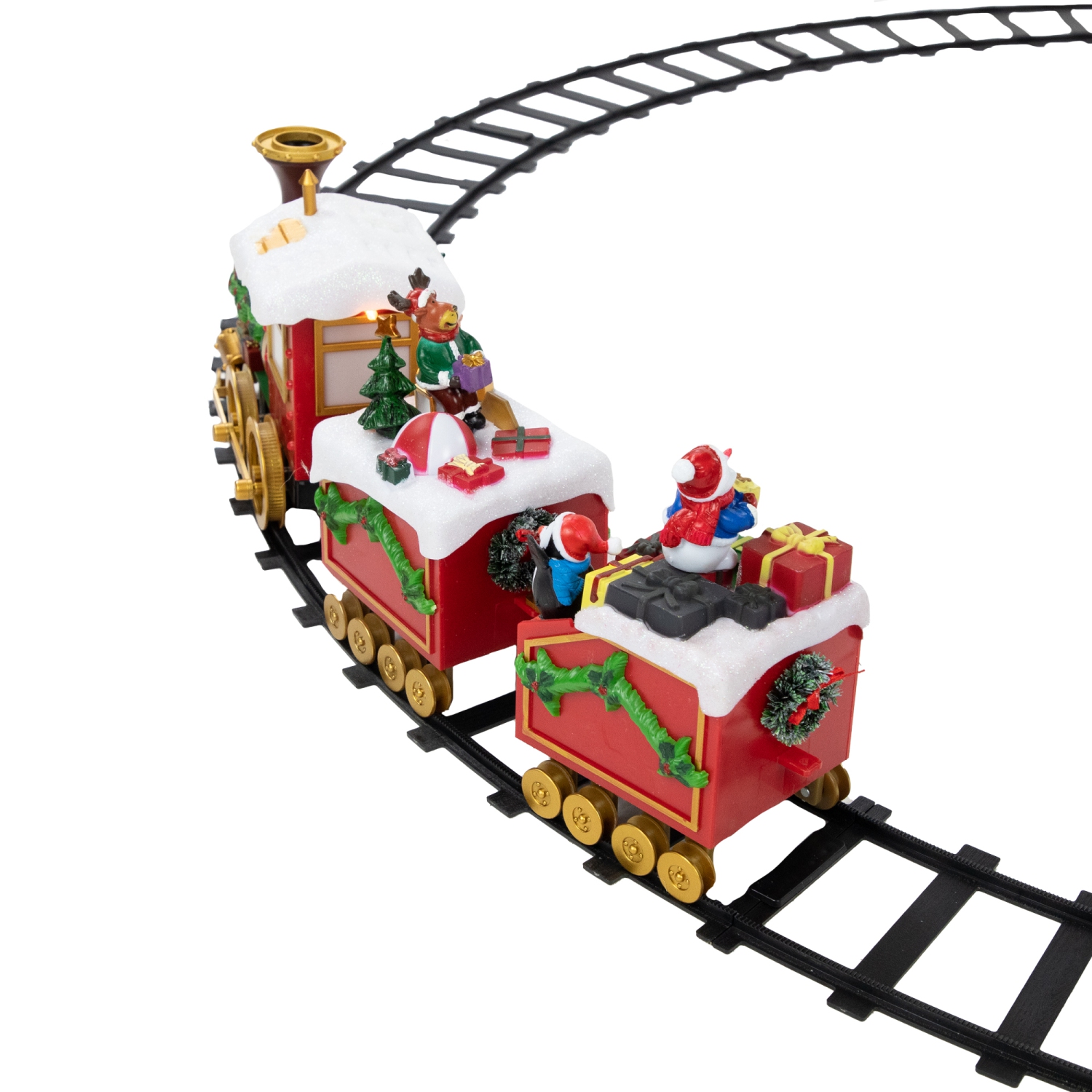 16-Piece LED Lighted Musical and Animated Christmas Village Train - 9.5"