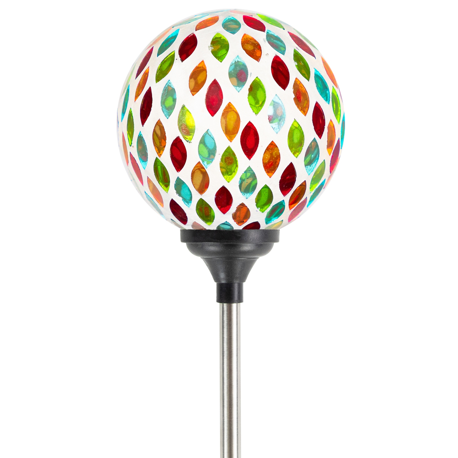 Mosaic Stained Glass Solar LED Pathway Markers 30" - Multicolor - Set of 2