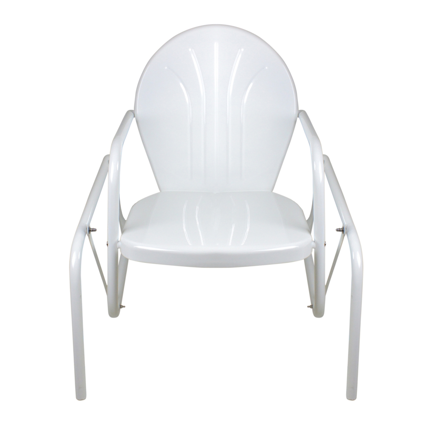 Chaise berçante de jardin rétro en métal Tulip, blanc