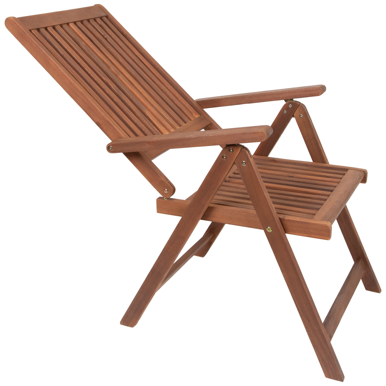 Set of 2 Brown Acacia Folding Chairs Outdoor Patio Furniture 42"