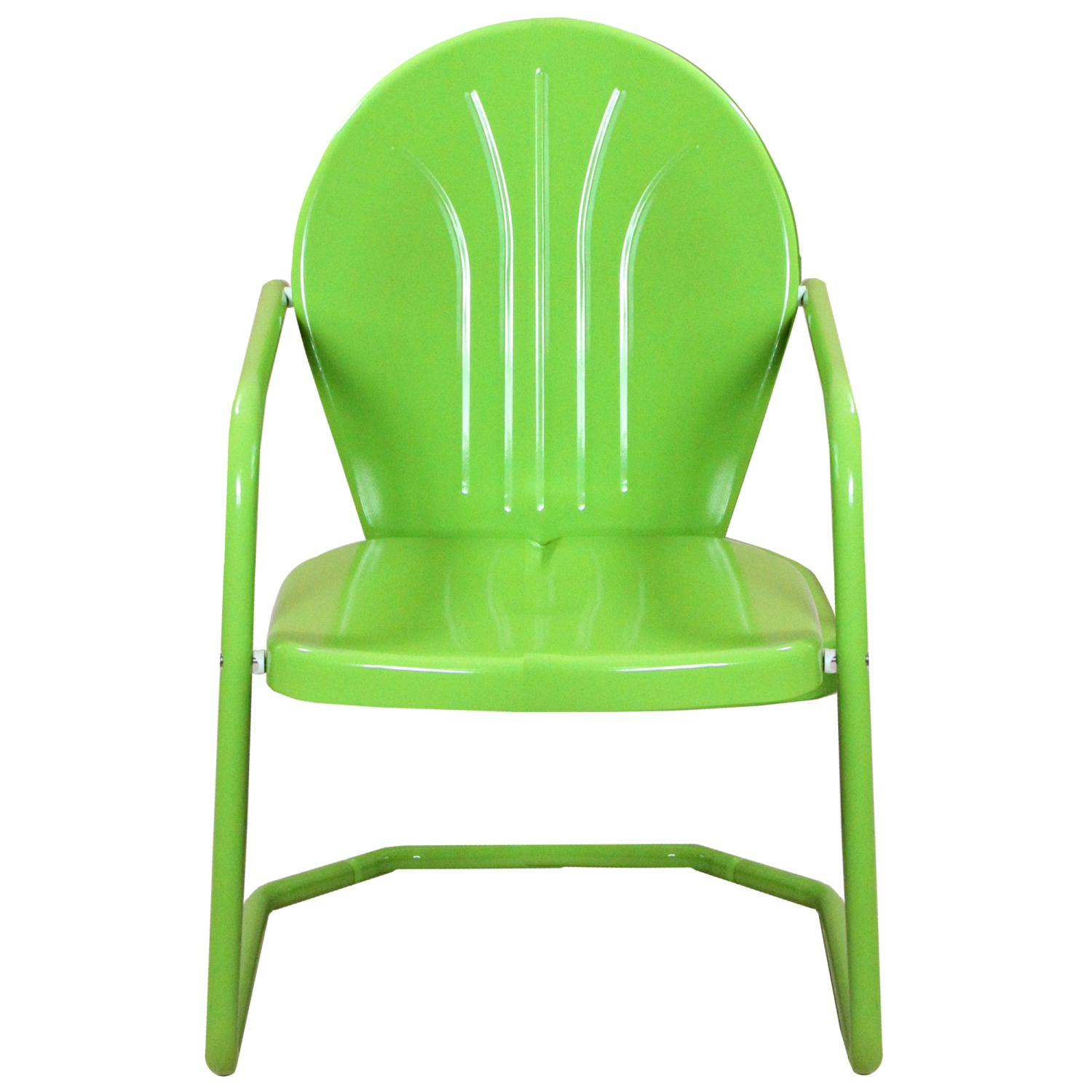 34-Inch Outdoor Retro Tulip Steel Armchair, Lime Green