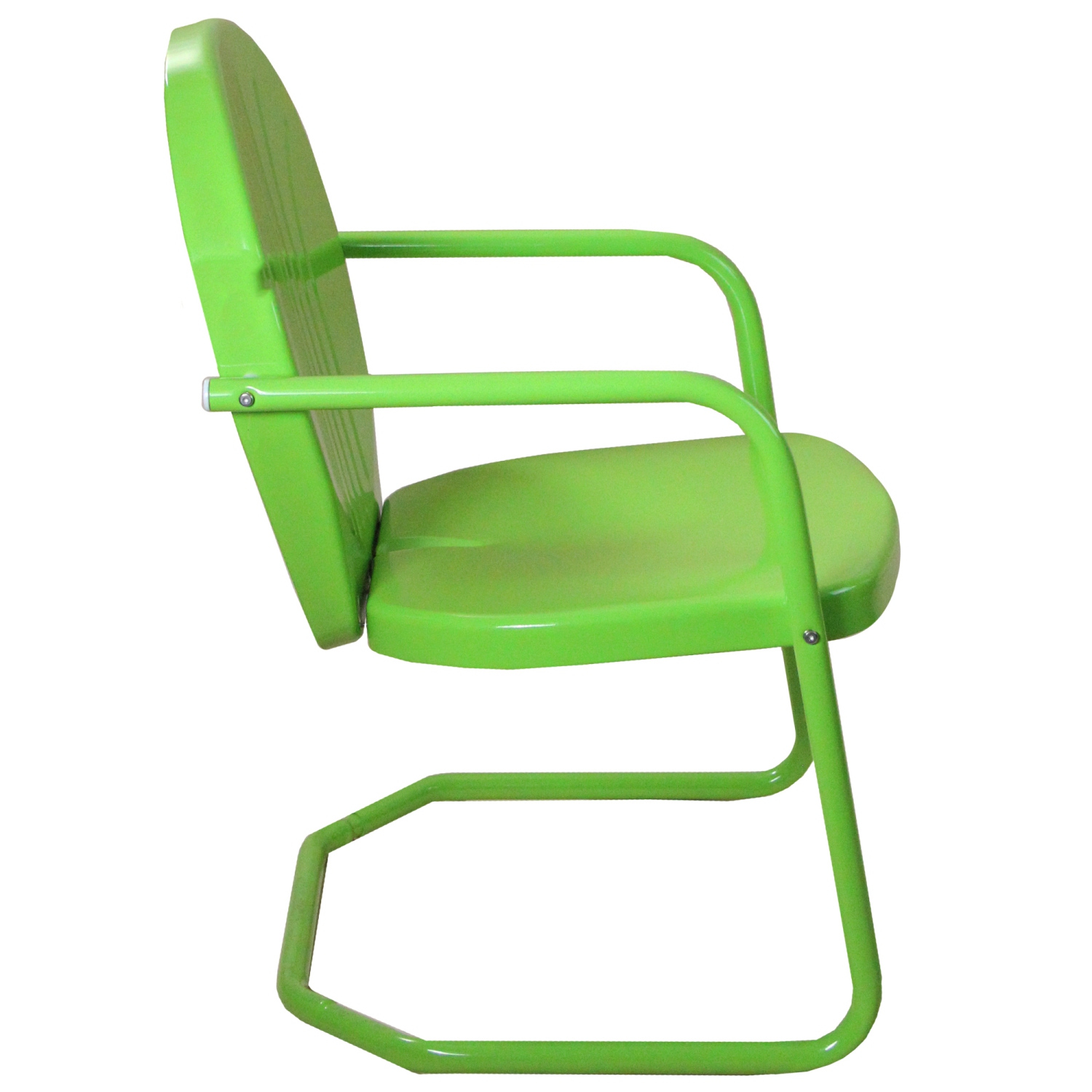34-Inch Outdoor Retro Tulip Steel Armchair, Lime Green