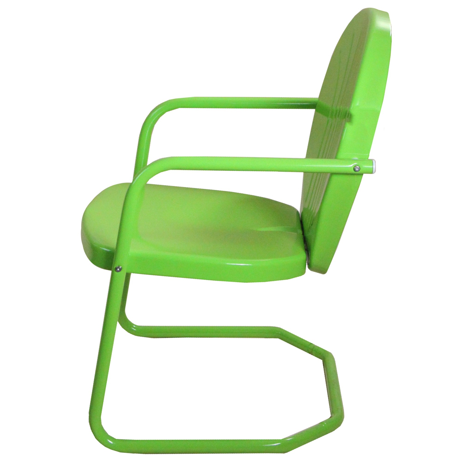 34-Inch Outdoor Retro Tulip Steel Armchair, Lime Green