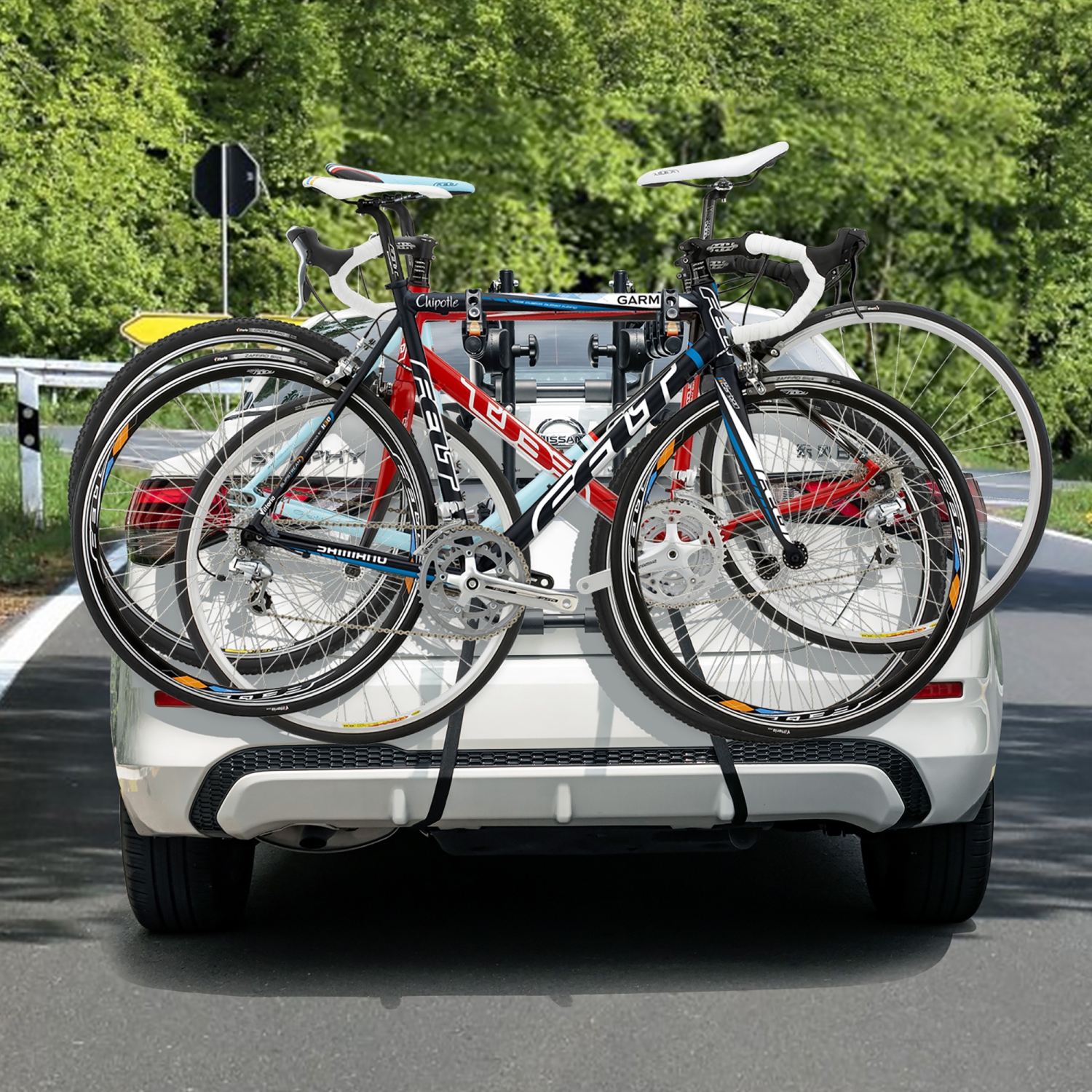 Costway 3-Bike Trunk Mounted Bike Rack Bike Carrier Rack for Sedan Hatchback Minivan