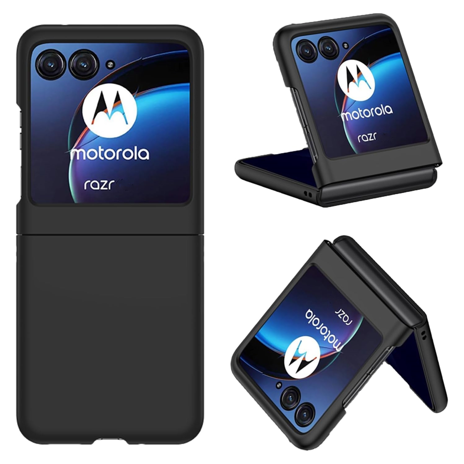 Slim Hybrid Shockproof Hard Shell Case Cover for Motorola Moto Razr+ Plus / Razr 40 Ultra 2023, Black