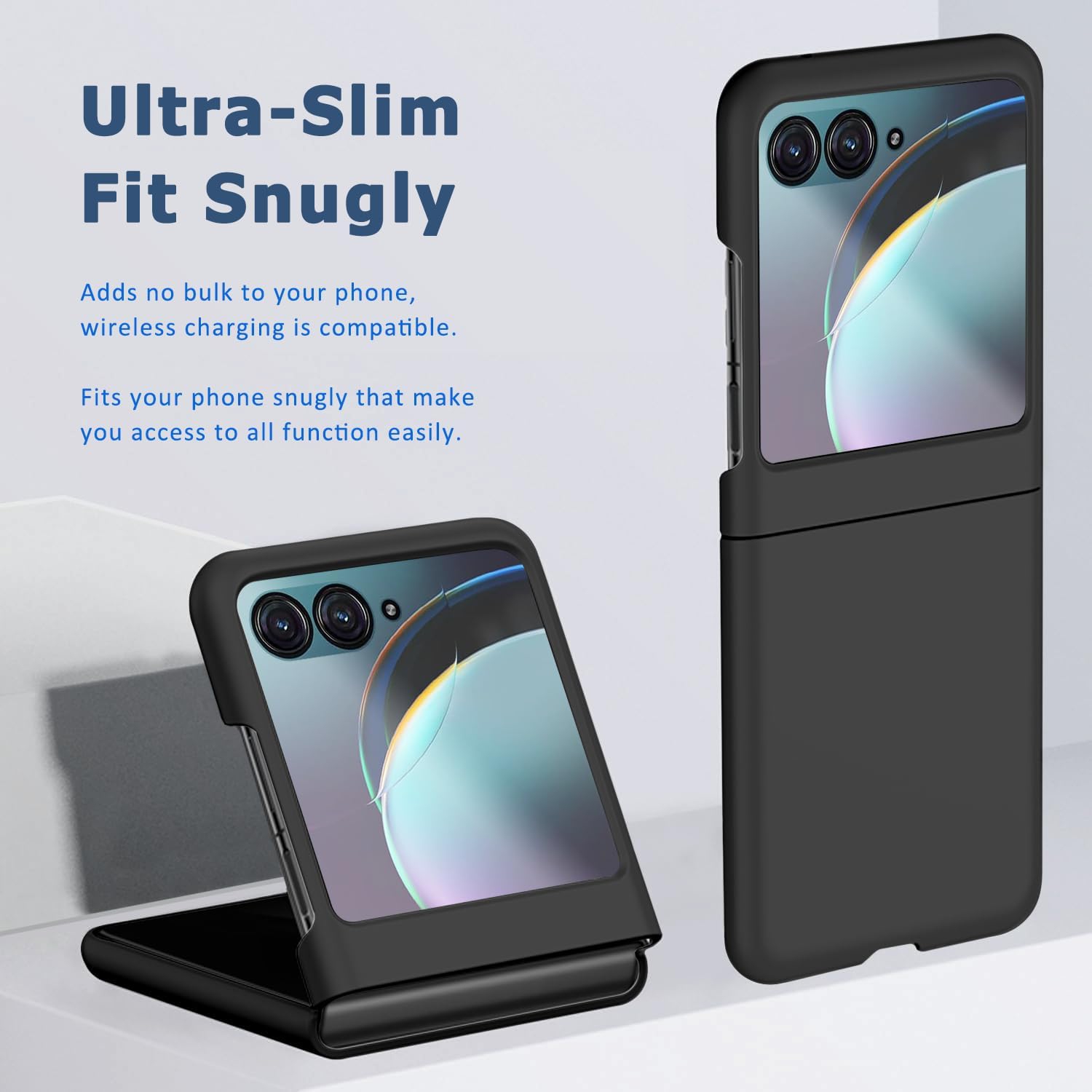 Slim Hybrid Shockproof Hard Shell Case Cover for Motorola Moto Razr+ Plus / Razr 40 Ultra 2023, Black