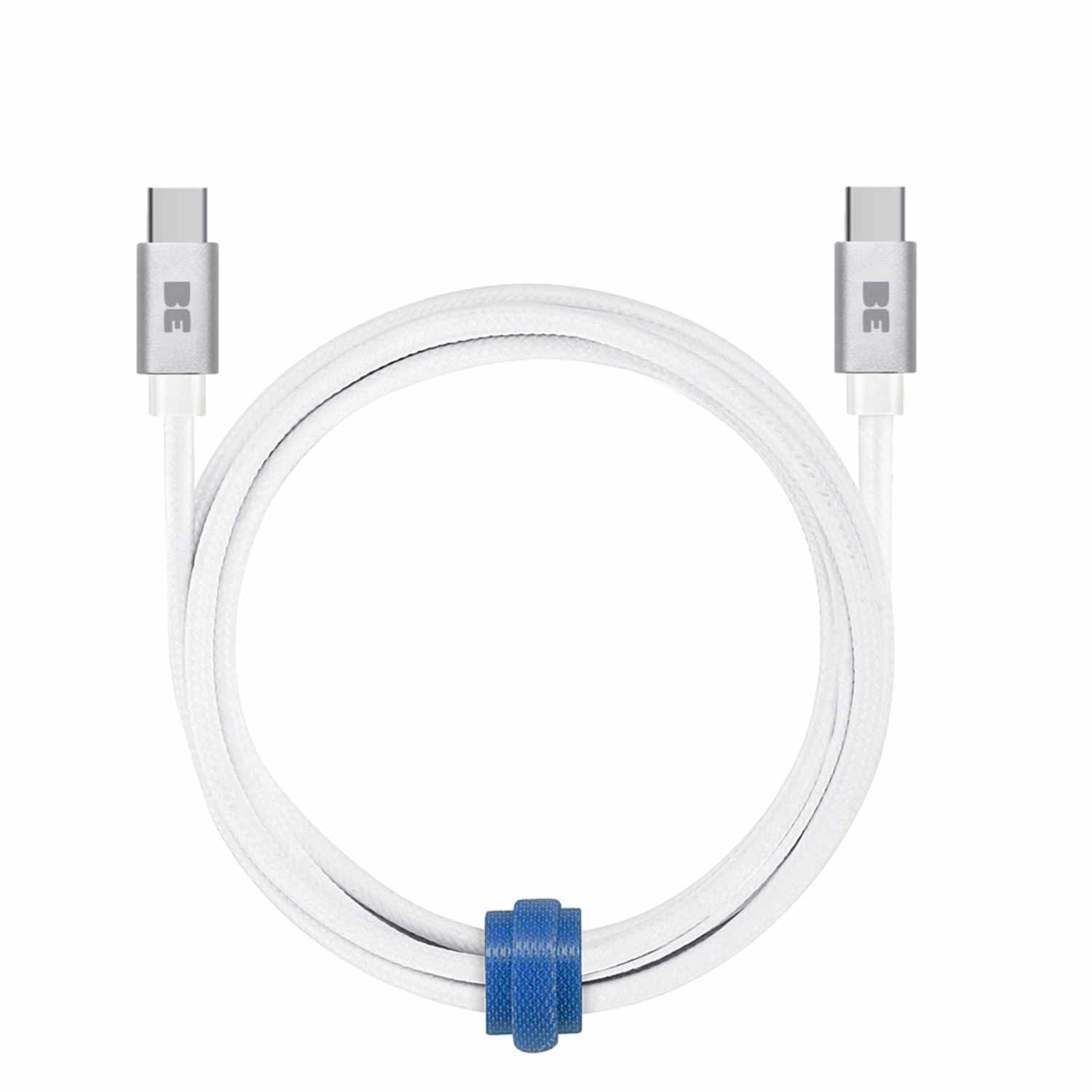 Blu Element Braided Charge/Sync USB-C to USB-C Cable 4ft 60W | White