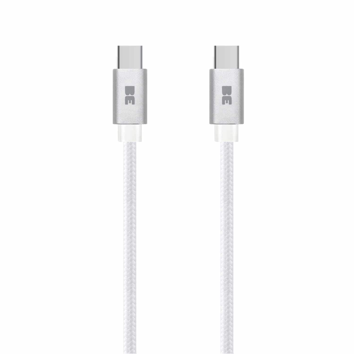 Blu Element Braided Charge/Sync USB-C to USB-C Cable 4ft 60W | White