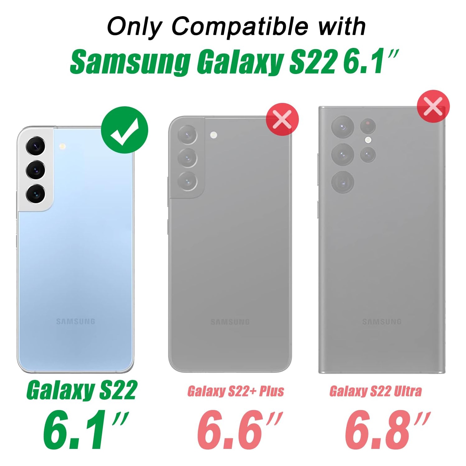 XCRS Dual-Layer Slim Design Armor Protection Cover, Built-in Magnetic Ring with Kickstand Case for Samsung Galaxy S22