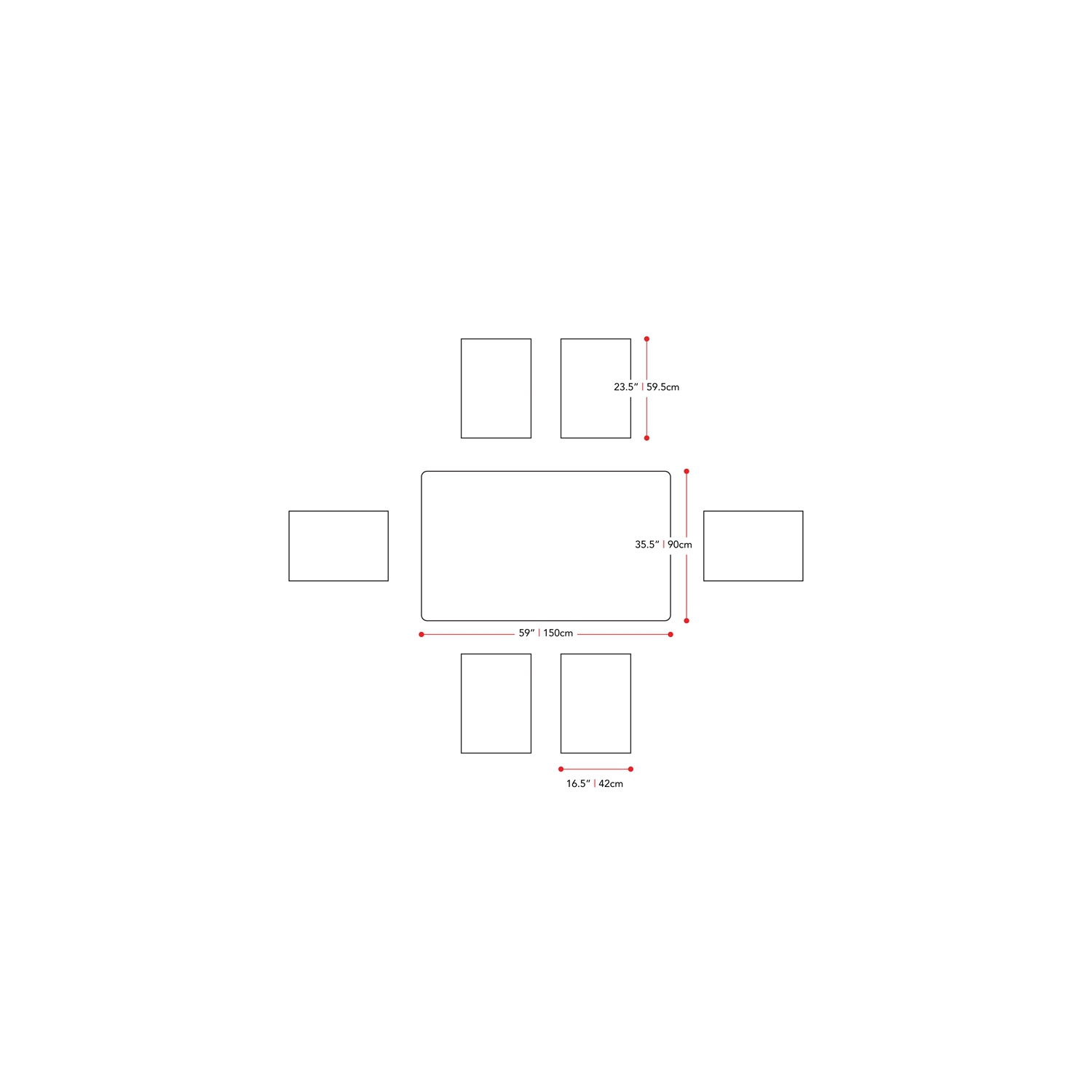 Ensemble de salle à manger d'extérieur en bois blanc délavé Miramar de CorLiving - 7pc pièces