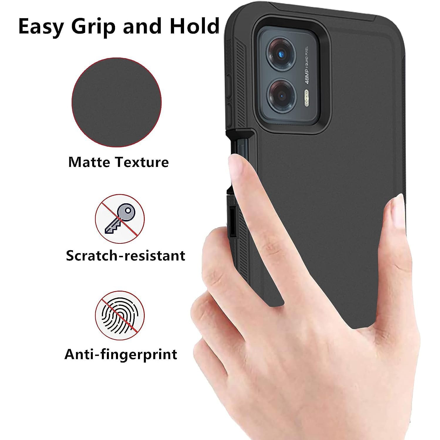 XCRS Heavy Duty Triple Layer Defender Cover with Shockproof Protection Case for Moto Motorola G 5G 6.5 inch