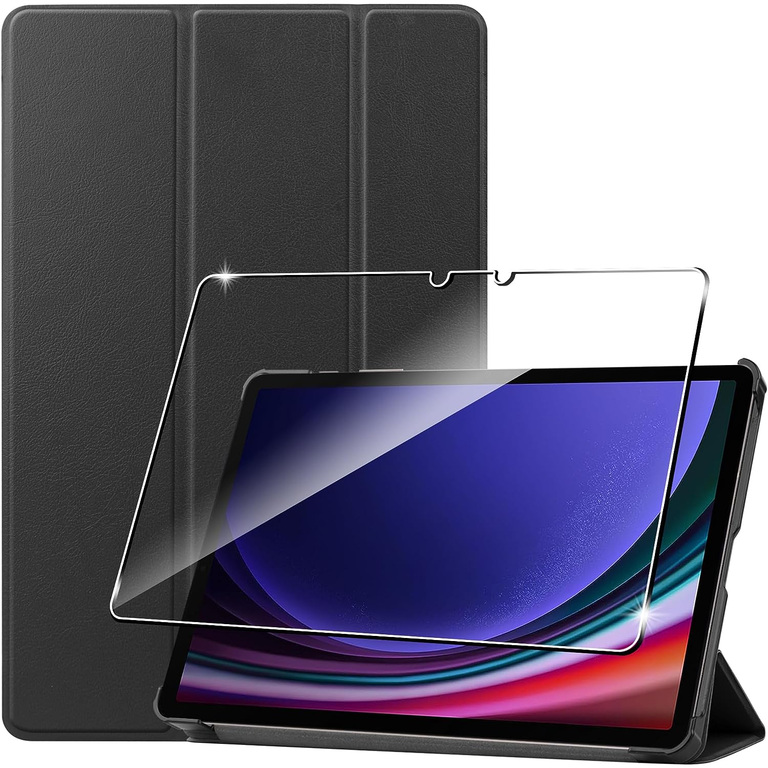 For Samsung Galaxy Tab S9 Case 2023 ＆Screen Protector, Hard Shell, Lightweight, Black for Galaxy Tab S9 Tablet Case