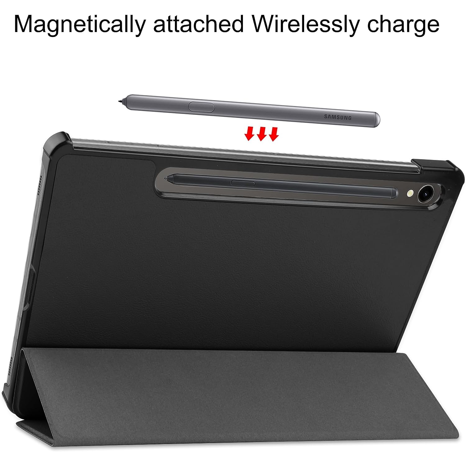 For Samsung Galaxy Tab S9 Case 2023 ＆Screen Protector, Hard Shell, Lightweight, Black for Galaxy Tab S9 Tablet Case