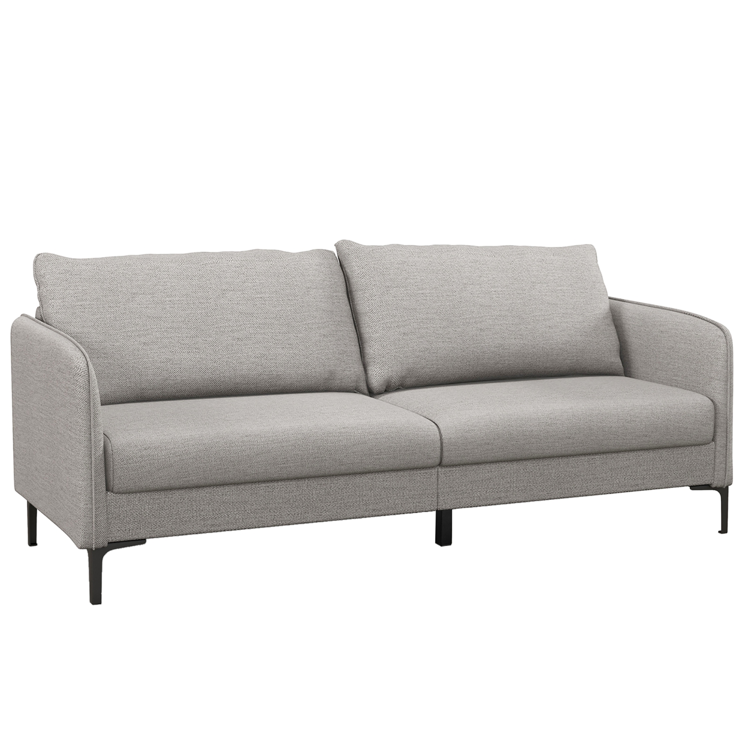 Sofa moderne avec causeuse de 76 po de Costway pour salon - Dortoir d'appartement avec pattes en métal - Gris