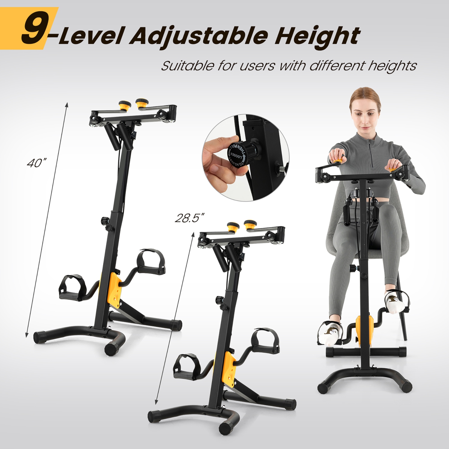 Costway Folding Pedal Exercise Bike with Adjustable Resistance Full body Home Rehab Machine