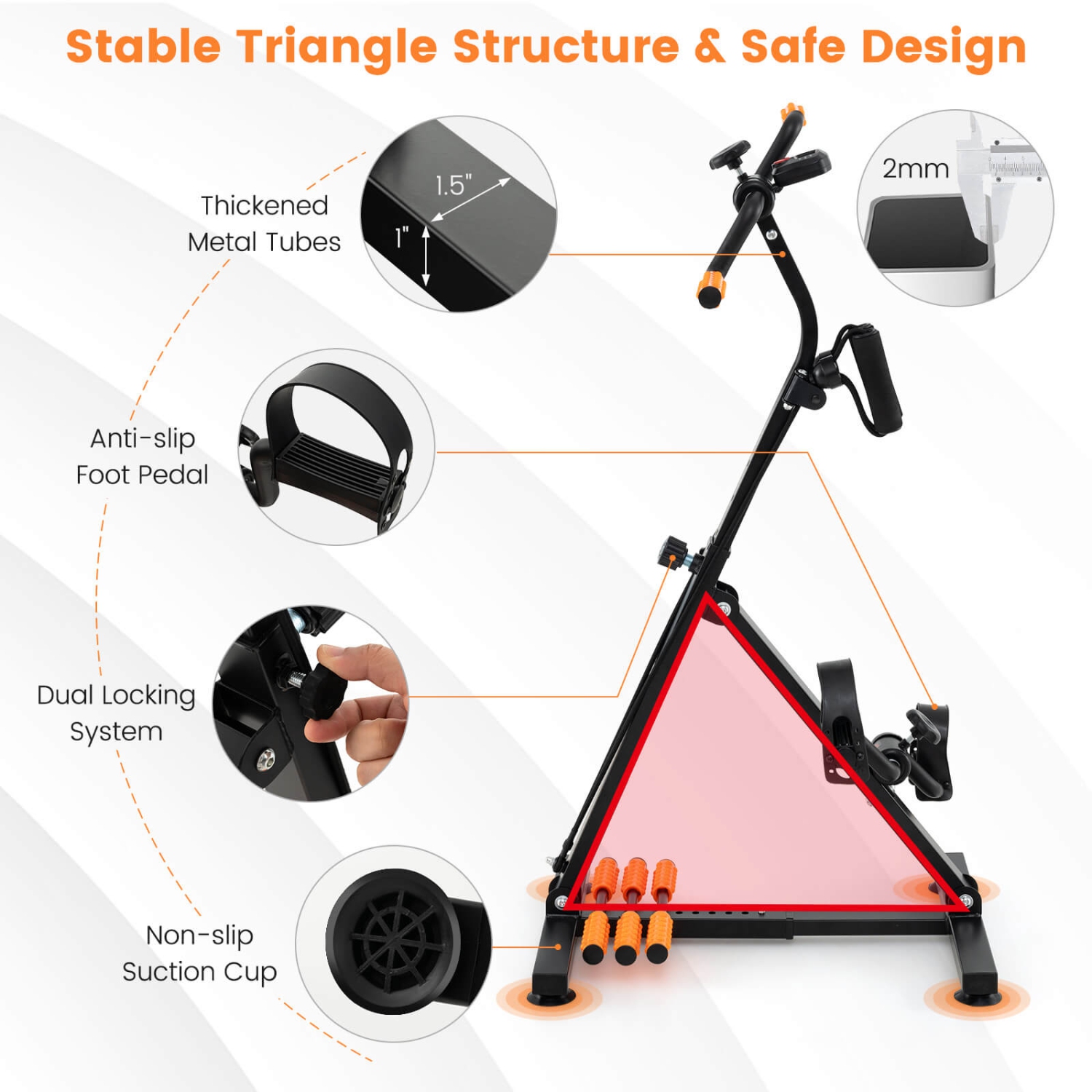 Costway Adjustable LCD Pedal Exercise Bike withMassage Total Body Fitness Rehab Equipment
