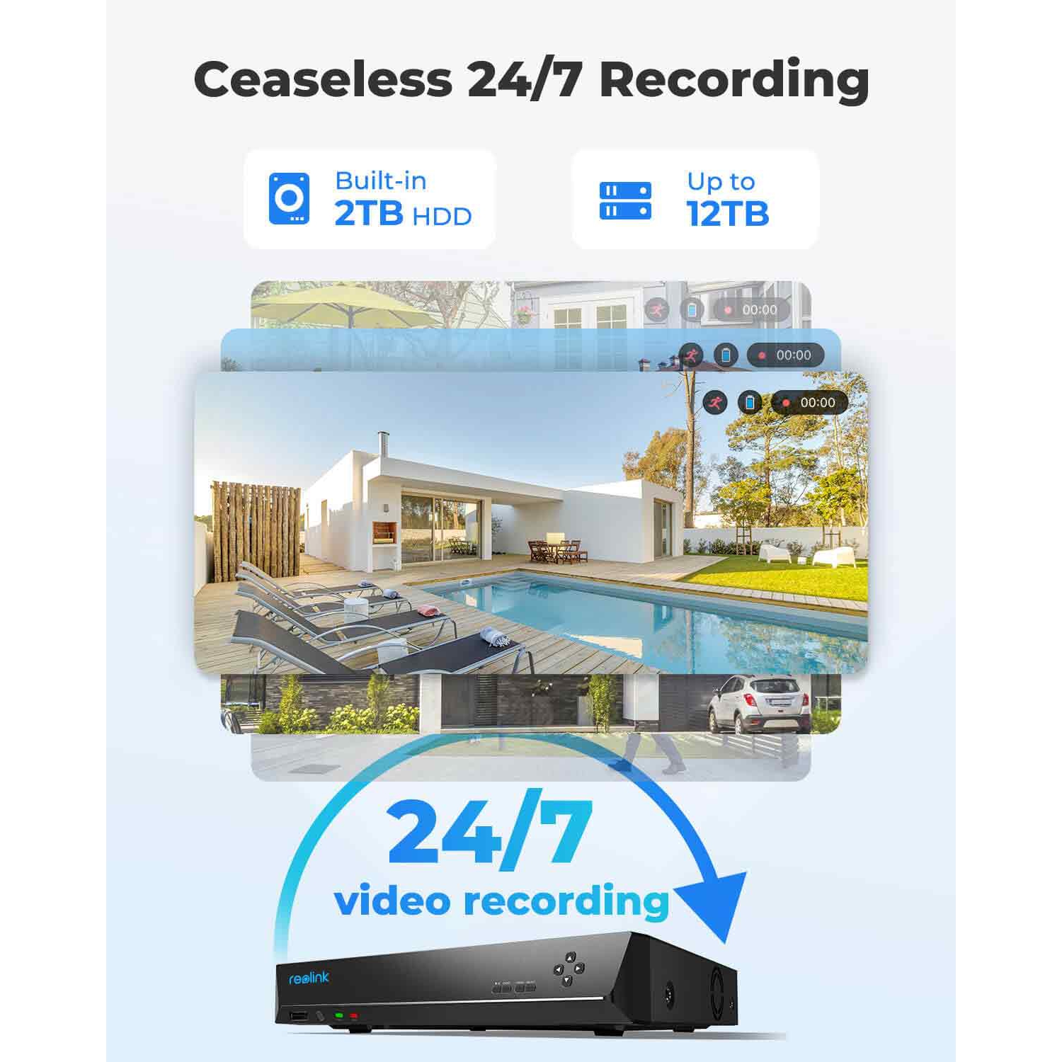 Reolink 4K 8CH Smart PoE Security Camera System, 3X Optical Zoom, Color Night Vision, Person/Vehicle/Pet Detection