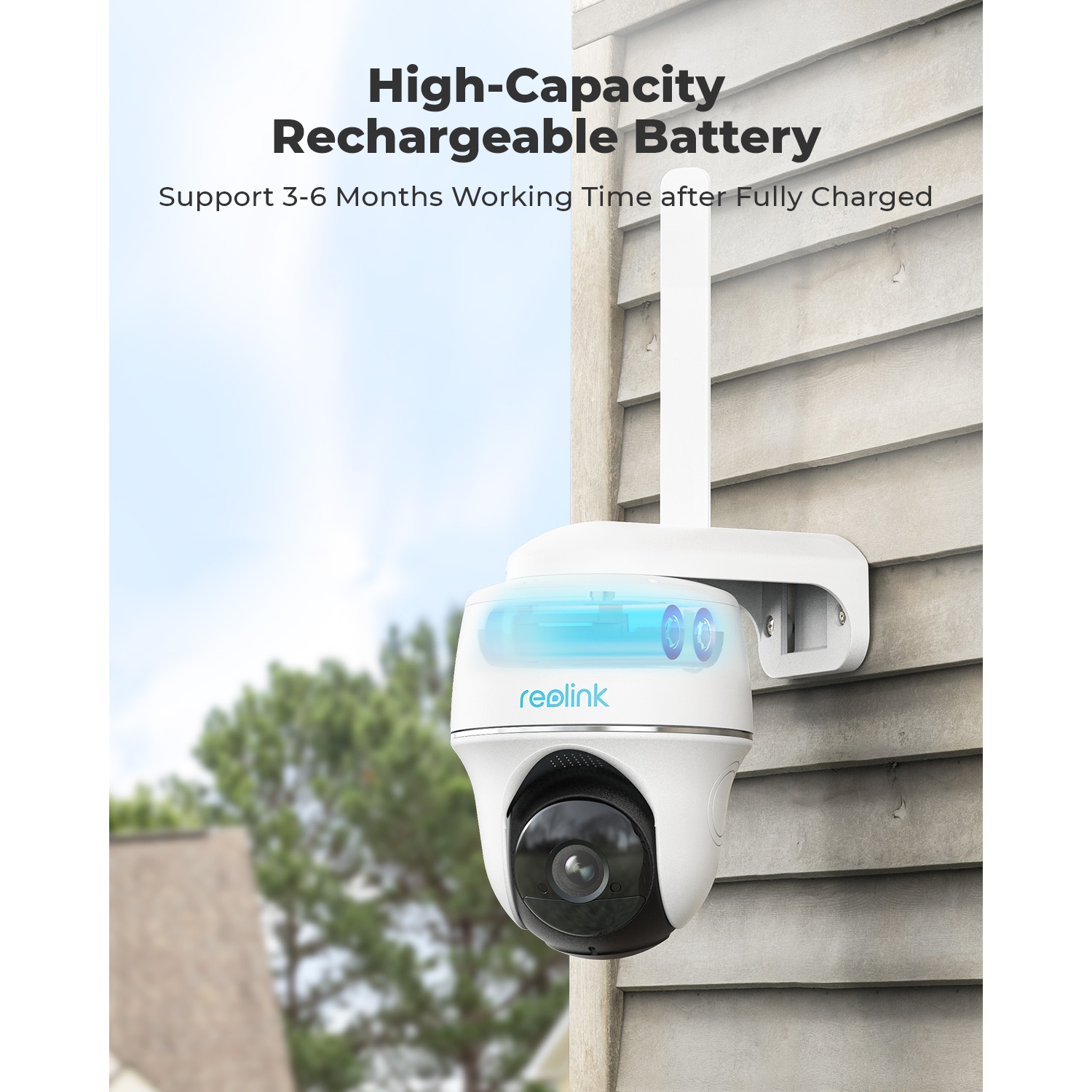 Reolink 2K Pan & Tilt 4G LTE Security Camera, Person/Vehicle Detection, Battery/Solar Powered, Go PT Plus Camera Only