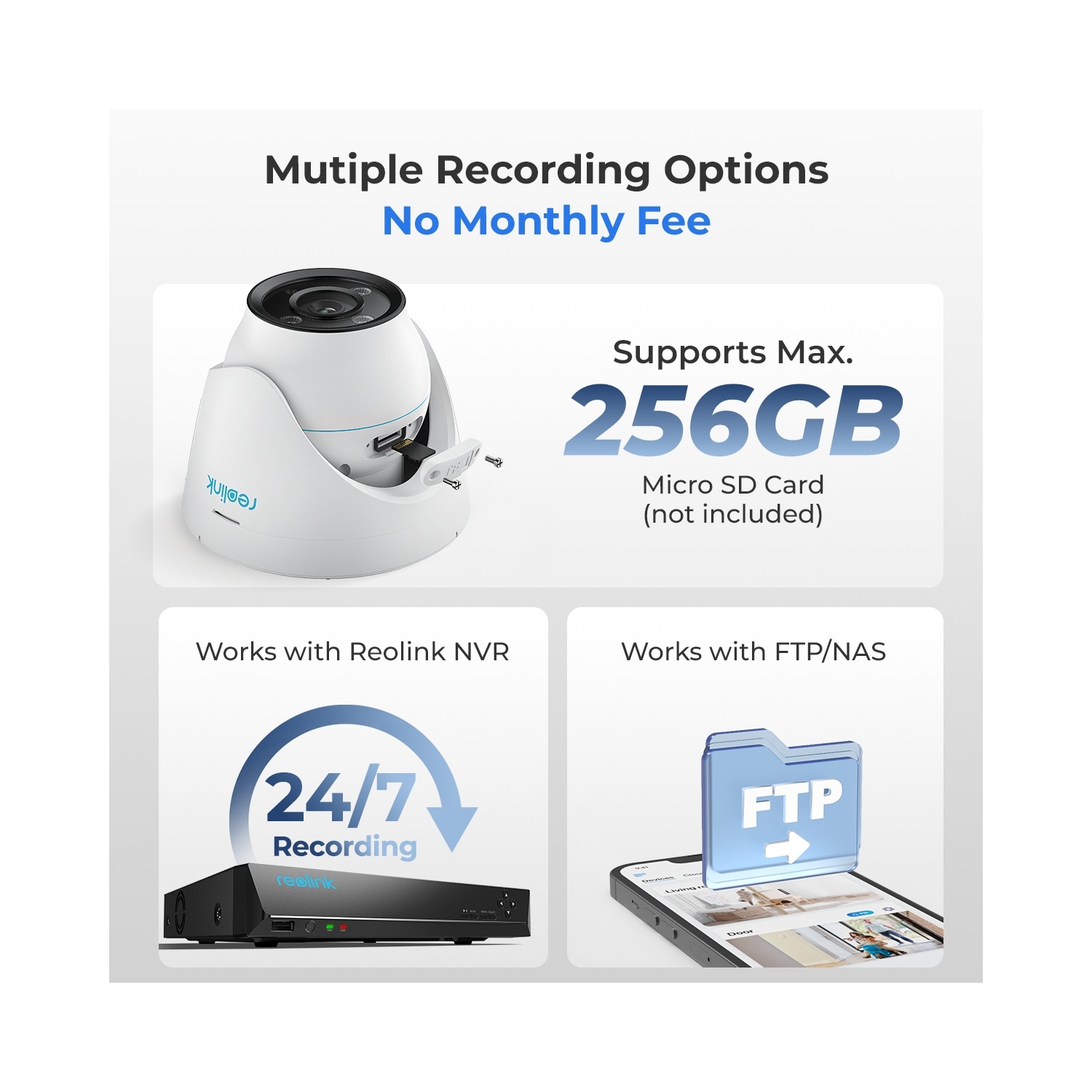 Reolink 4K Security Camera with Spotlight, 3X Optical Zoom,Two-Way Audio, Person/Vehicle Detection