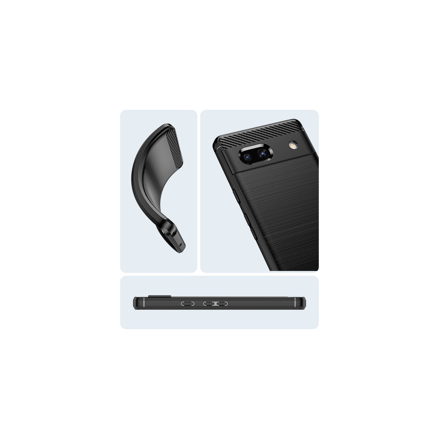 PANDACO Navy Brushed Metal Case for Google Pixel 7a