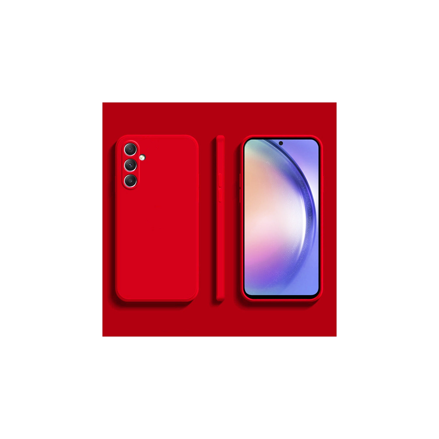 Étui souple rouge mat de PANDACO pour Galaxy A54 de Samsung